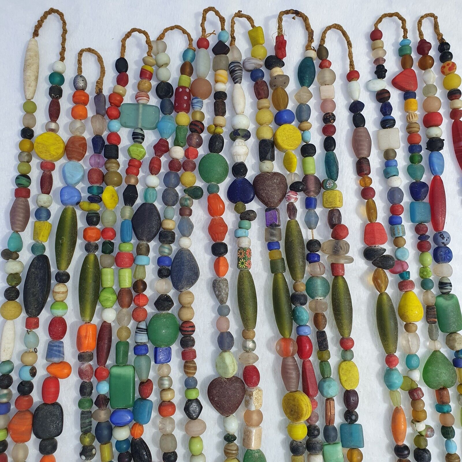 Lot 10 Strands vintage Glass beads Mix Color glass beads Necklaces 1191grams