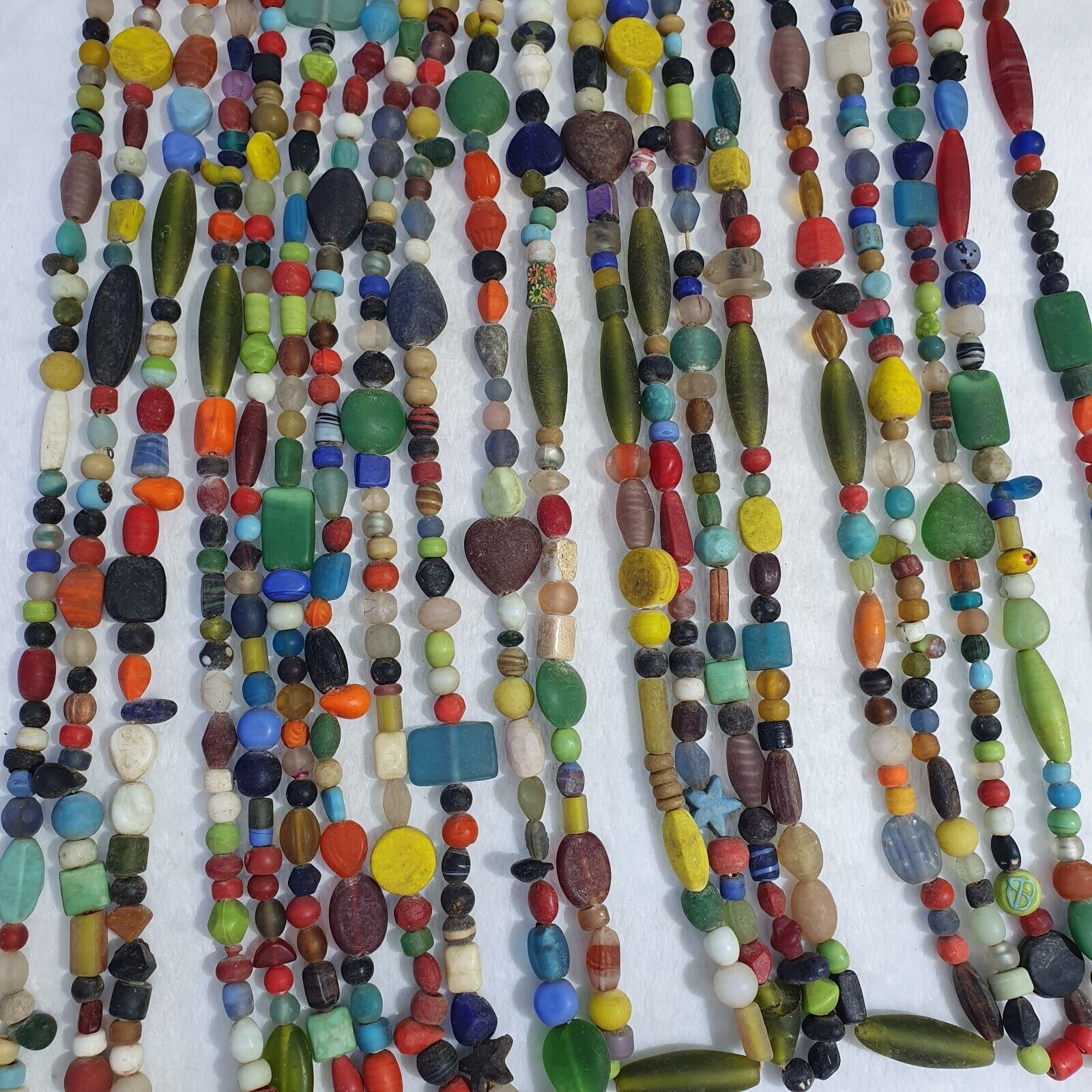 Lot 10 Strands vintage Glass beads Mix Color glass beads Necklaces 1191grams