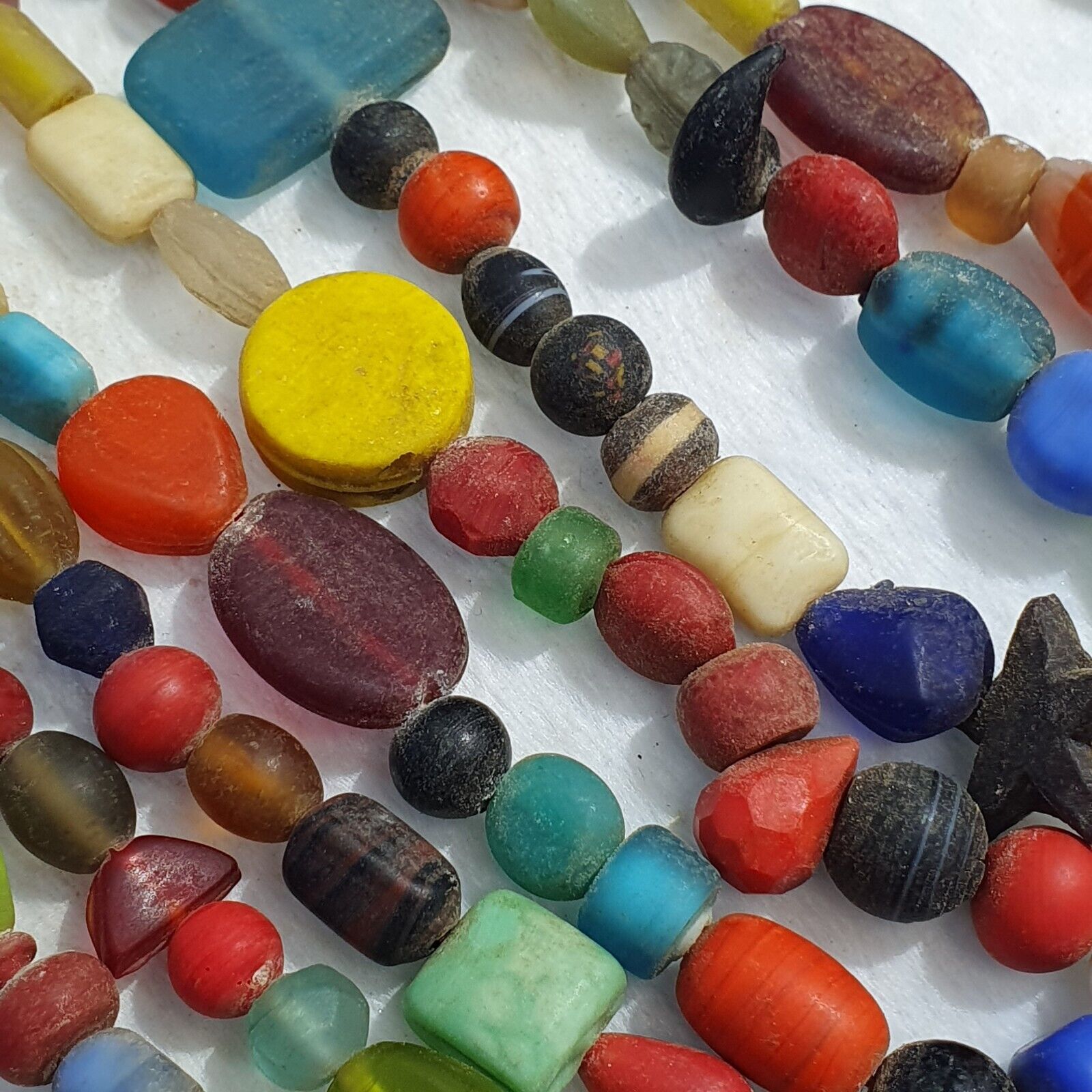 Lot 10 Strands vintage Glass beads Mix Color glass beads Necklaces 1191grams