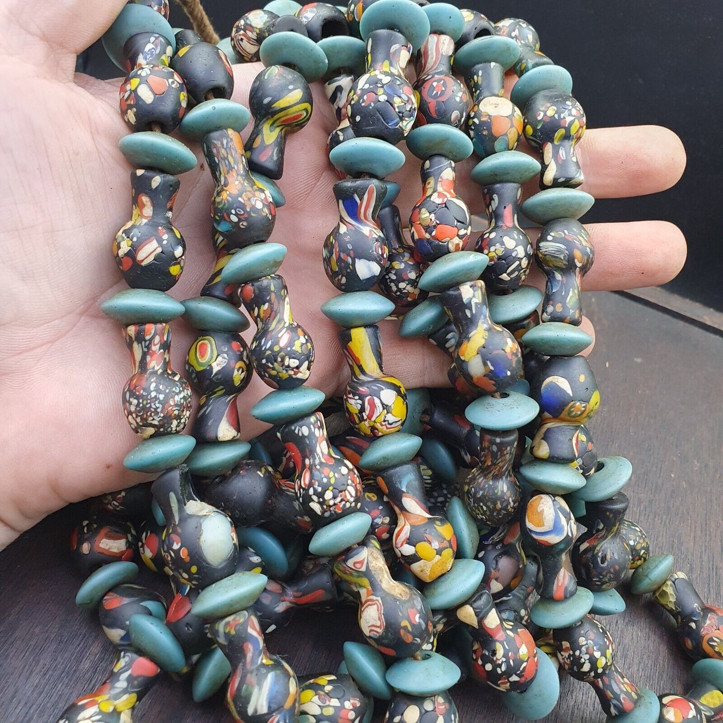 美麗的舊馬賽克瓶玻璃復古古董珠子
