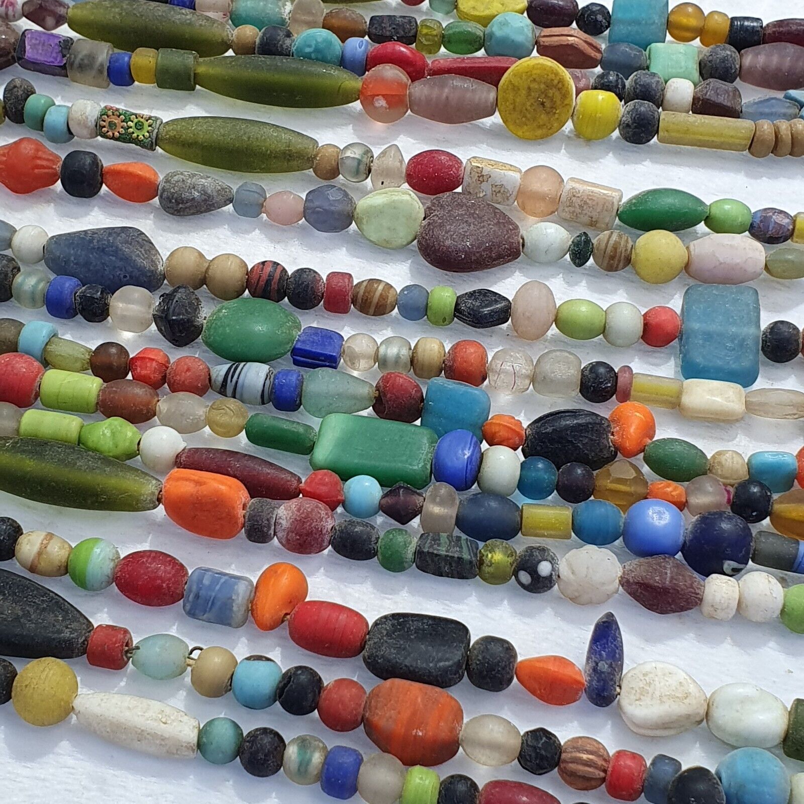 Lot 10 Strands vintage Glass beads Mix Color glass beads Necklaces 1191grams