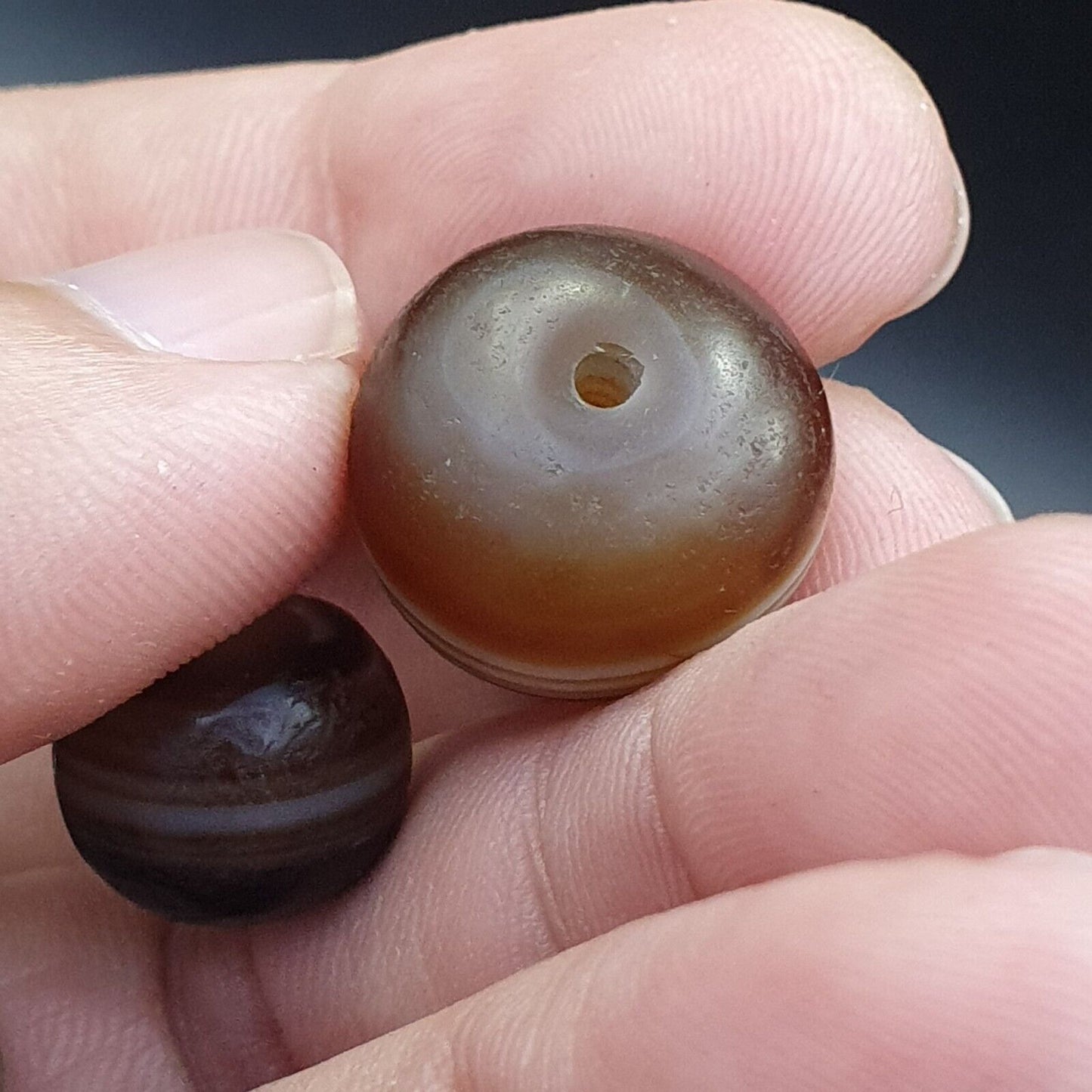 Lot 4 Suleimani alte Perle Achat-Amulett mit reinen Mustern, religiöse Antiquitäten