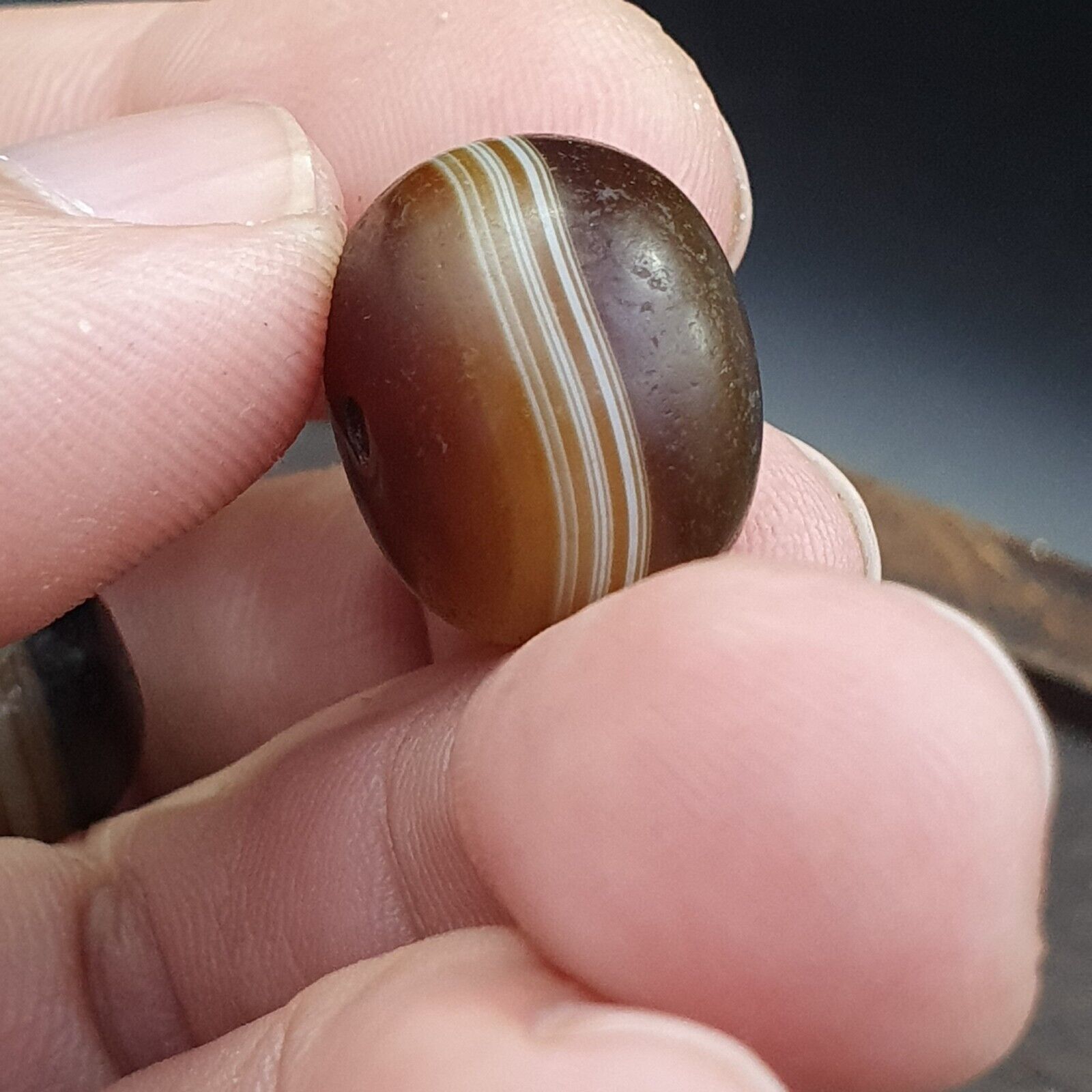 Lot 4 Suleimani Old Bead Pure Patterns Agate Amulet Religious Antiquities