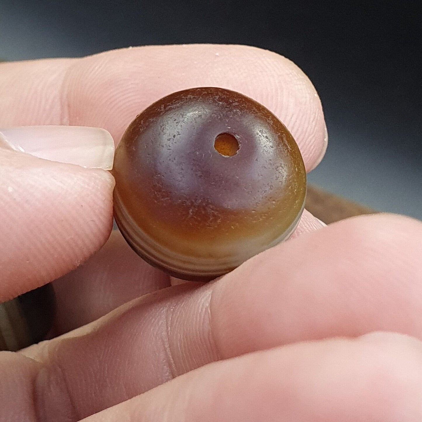 Lot 4 Suleimani alte Perle Achat-Amulett mit reinen Mustern, religiöse Antiquitäten