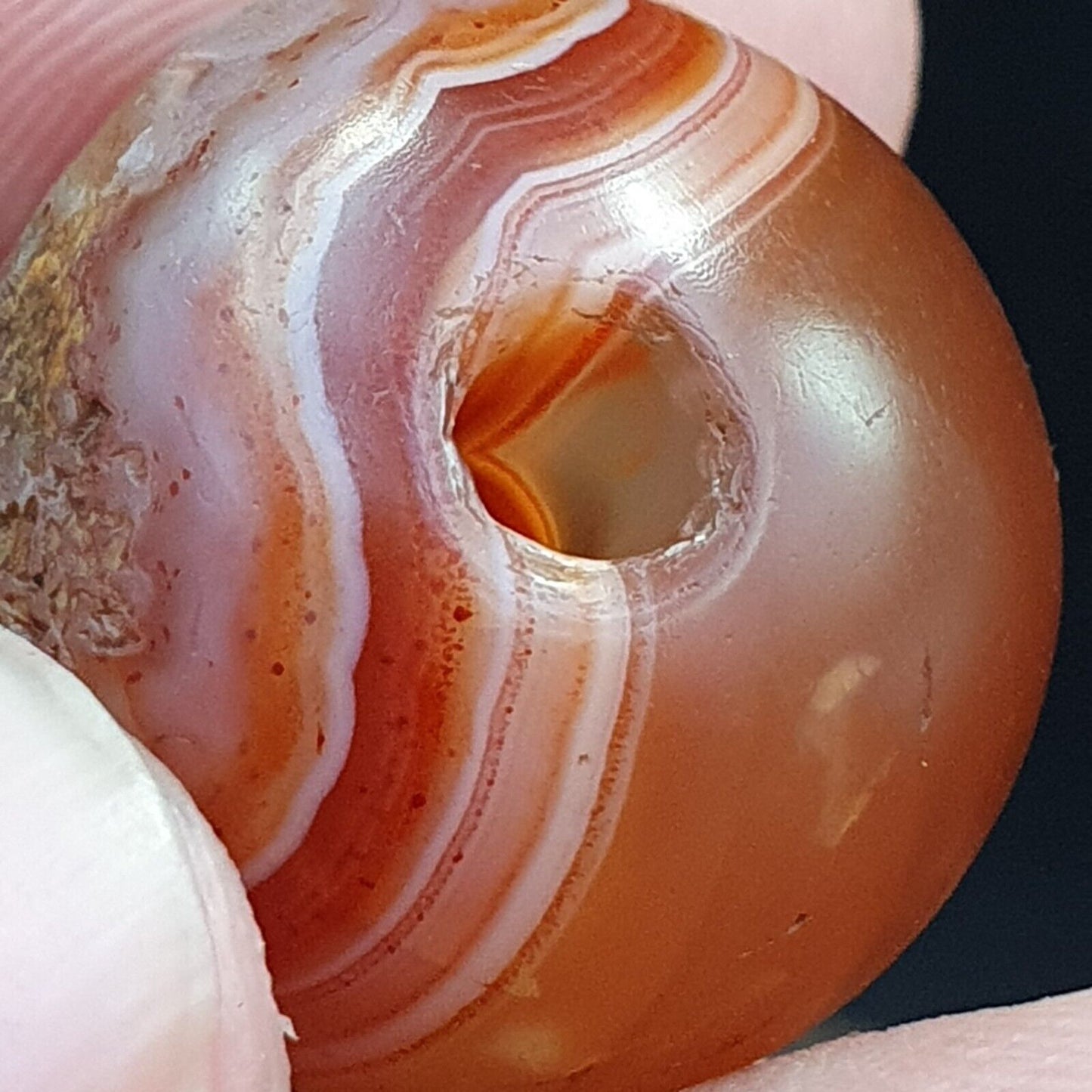 Seltenstes antikes Perlenamulett aus rotem Achat aus dem Himalaya