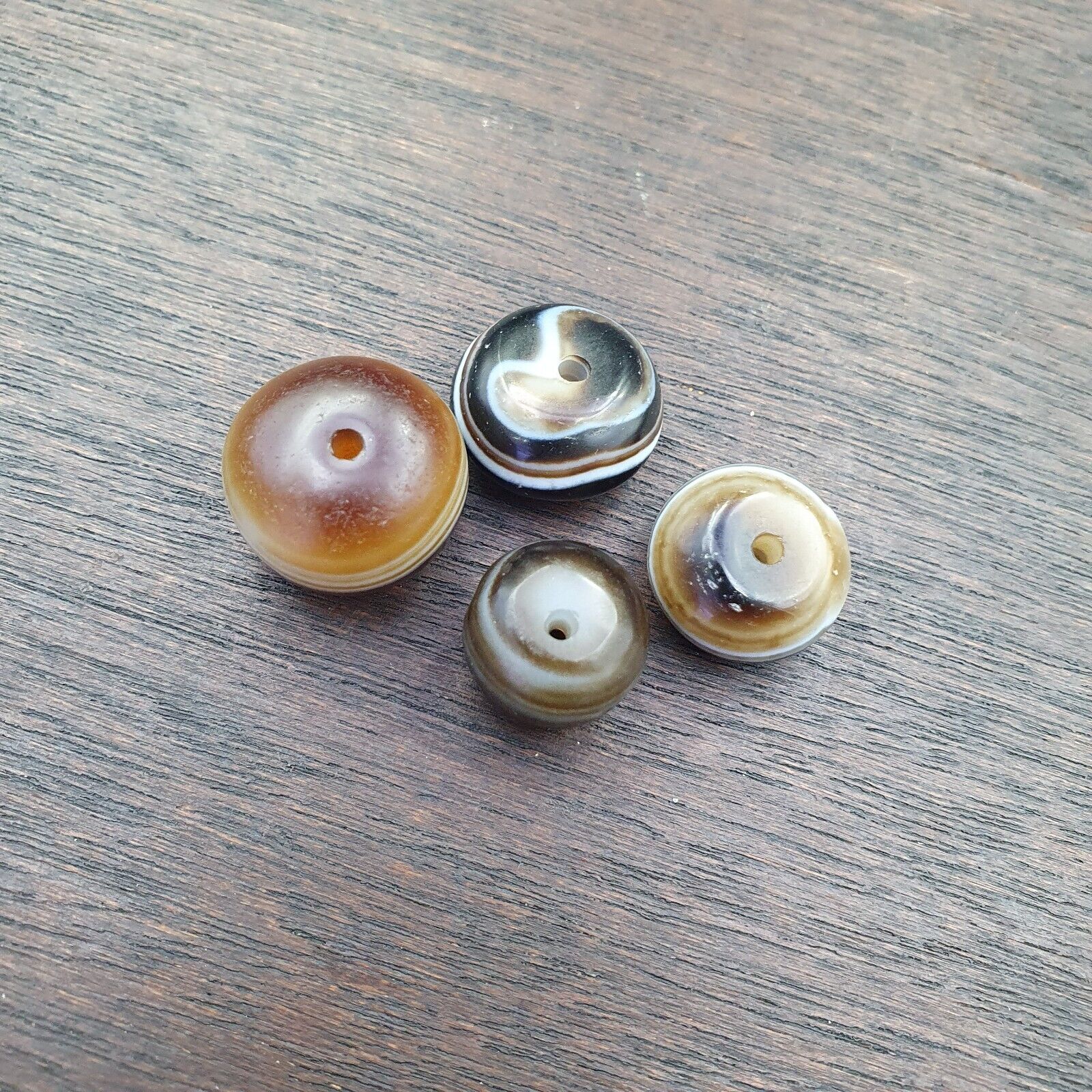 Lot 4 Suleimani Old Bead Pure Patterns Agate Amulet Religious Antiquities