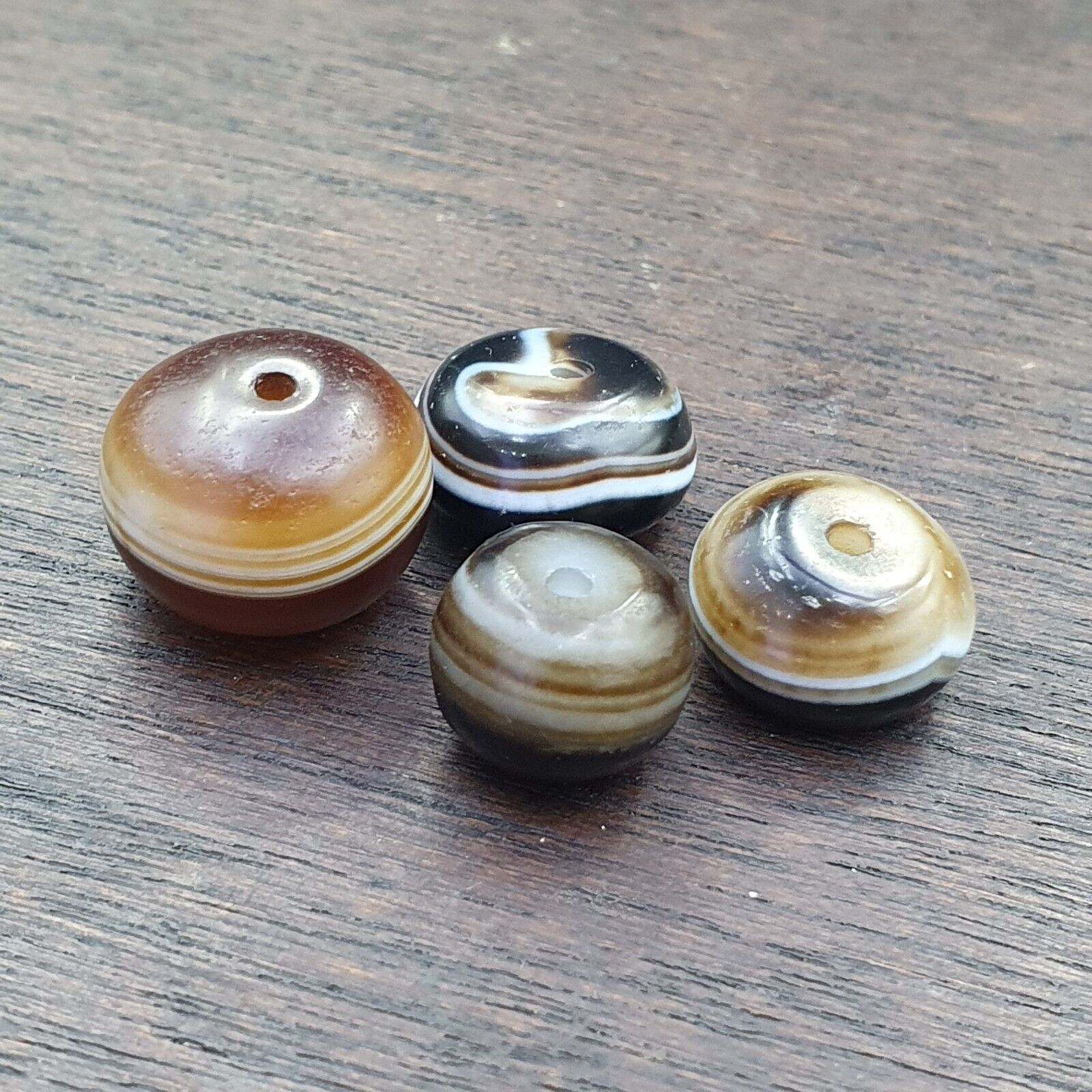 Lot 4 Suleimani Old Bead Pure Patterns Agate Amulet Religious Antiquities