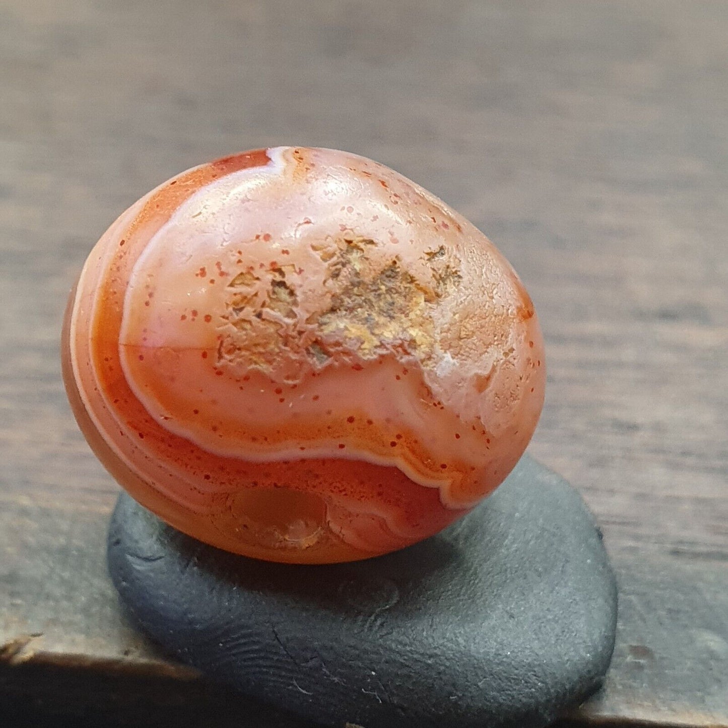 Seltenstes antikes Perlenamulett aus rotem Achat aus dem Himalaya