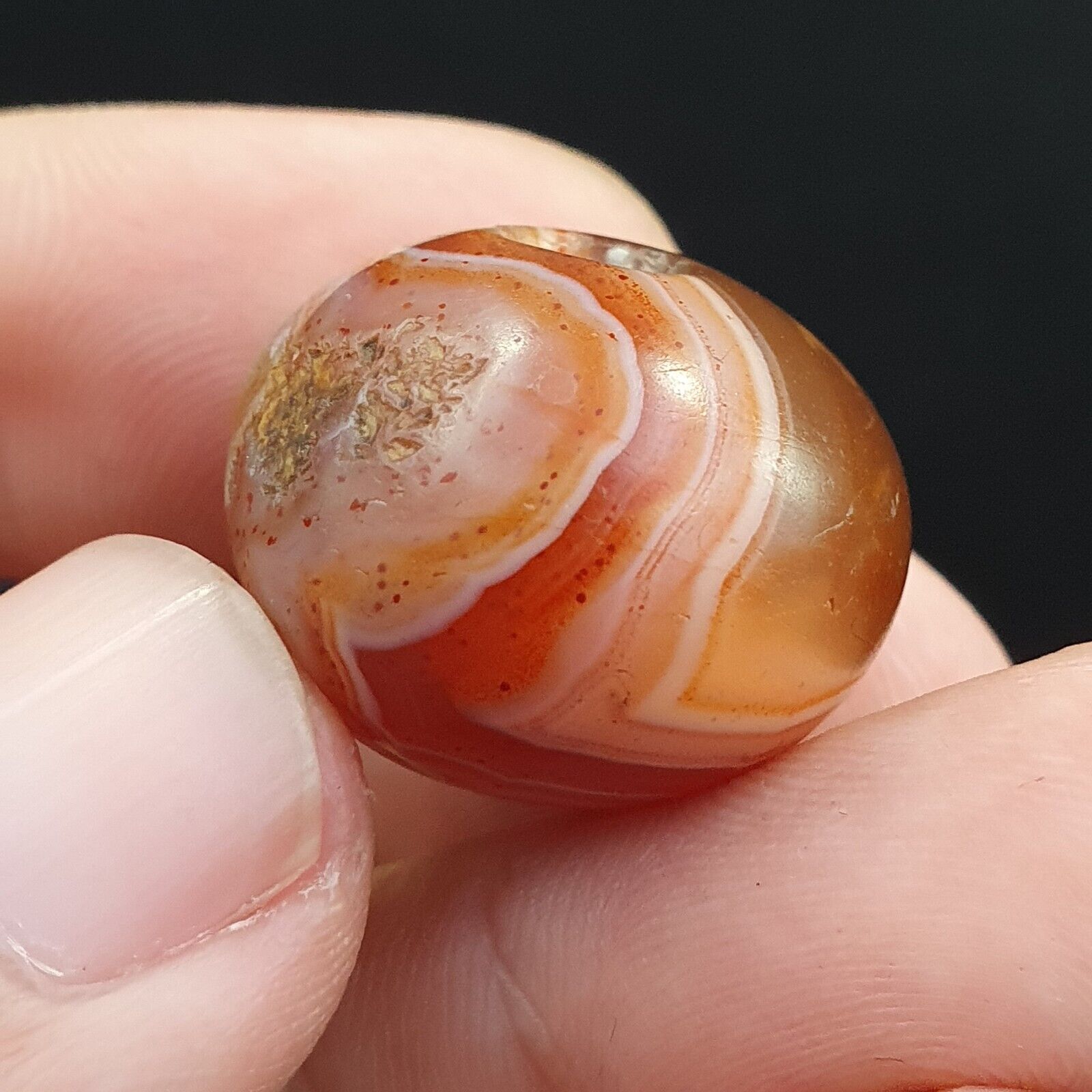 Rarest Ancient Himalaya Red Agate stone Bead Amulet