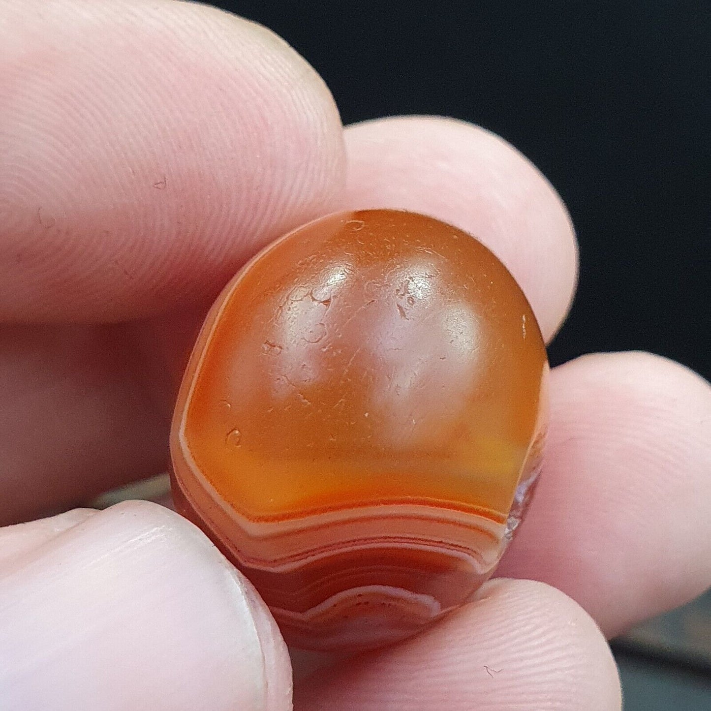 Seltenstes antikes Perlenamulett aus rotem Achat aus dem Himalaya