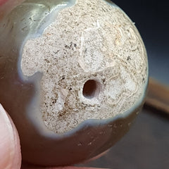 Antique Indo Tibetan Agate Beads, Soleimani Agate Bead Amulet 25mm