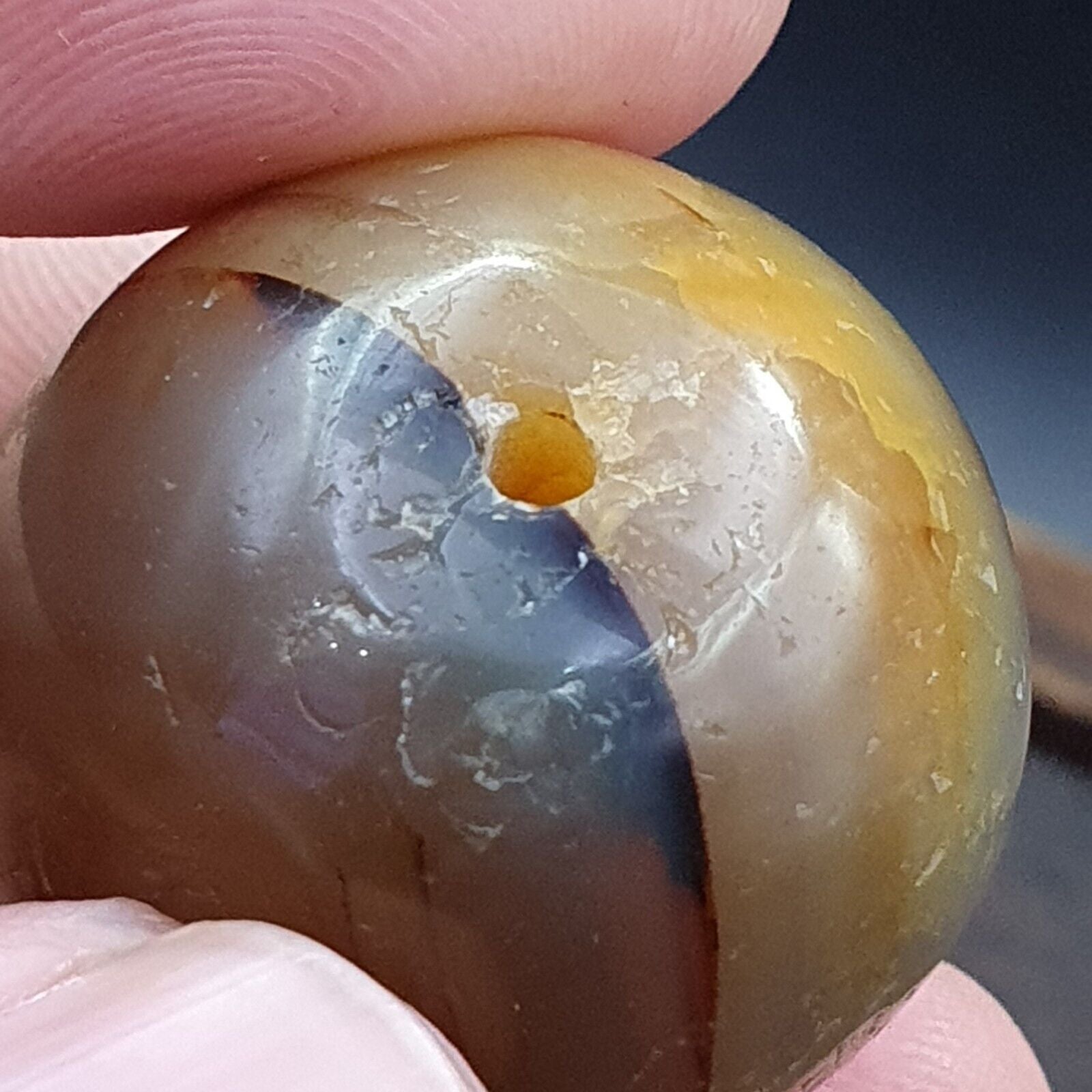Antique Indo Tibetan Agate Beads, Soleimani Agate Bead Amulet 25mm