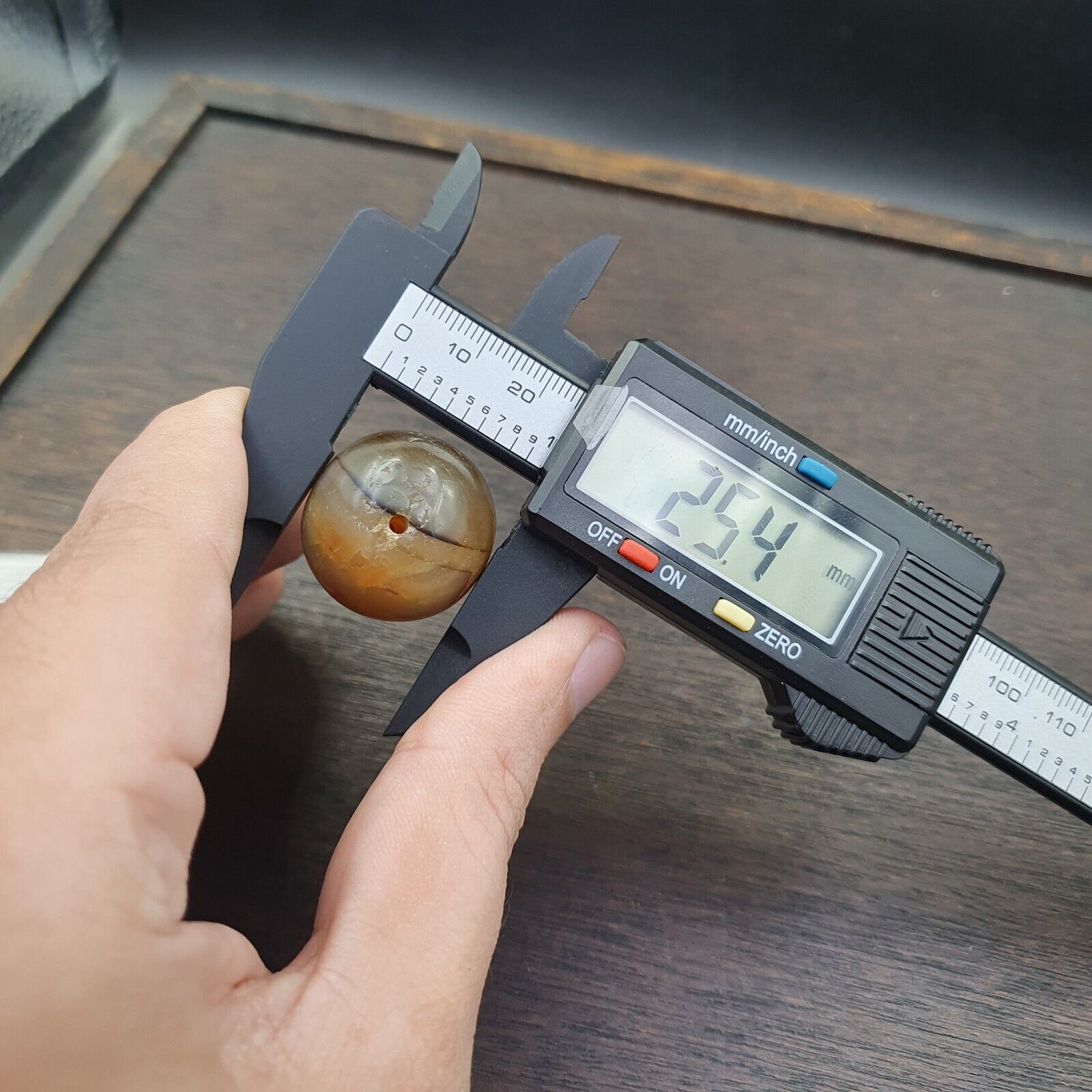 Antique Indo Tibetan Agate Beads, Soleimani Agate Bead Amulet 25mm