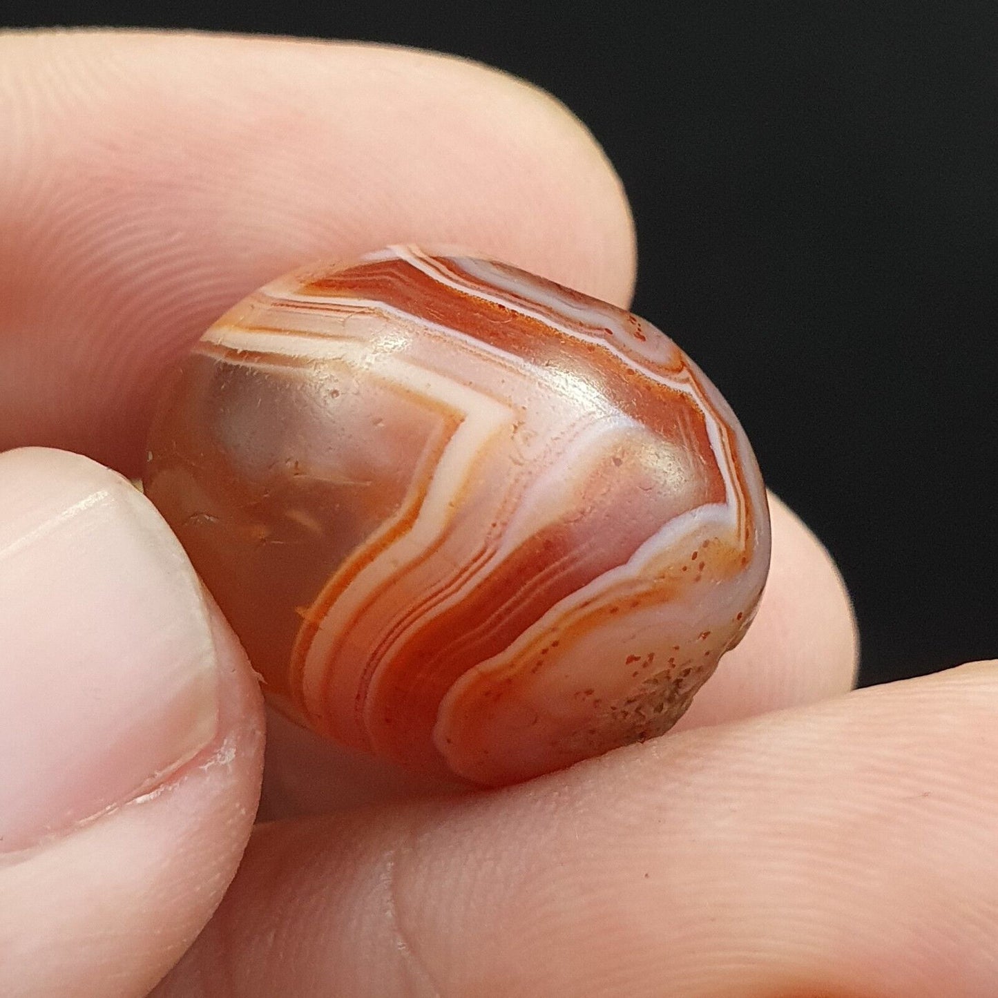 Seltenstes antikes Perlenamulett aus rotem Achat aus dem Himalaya