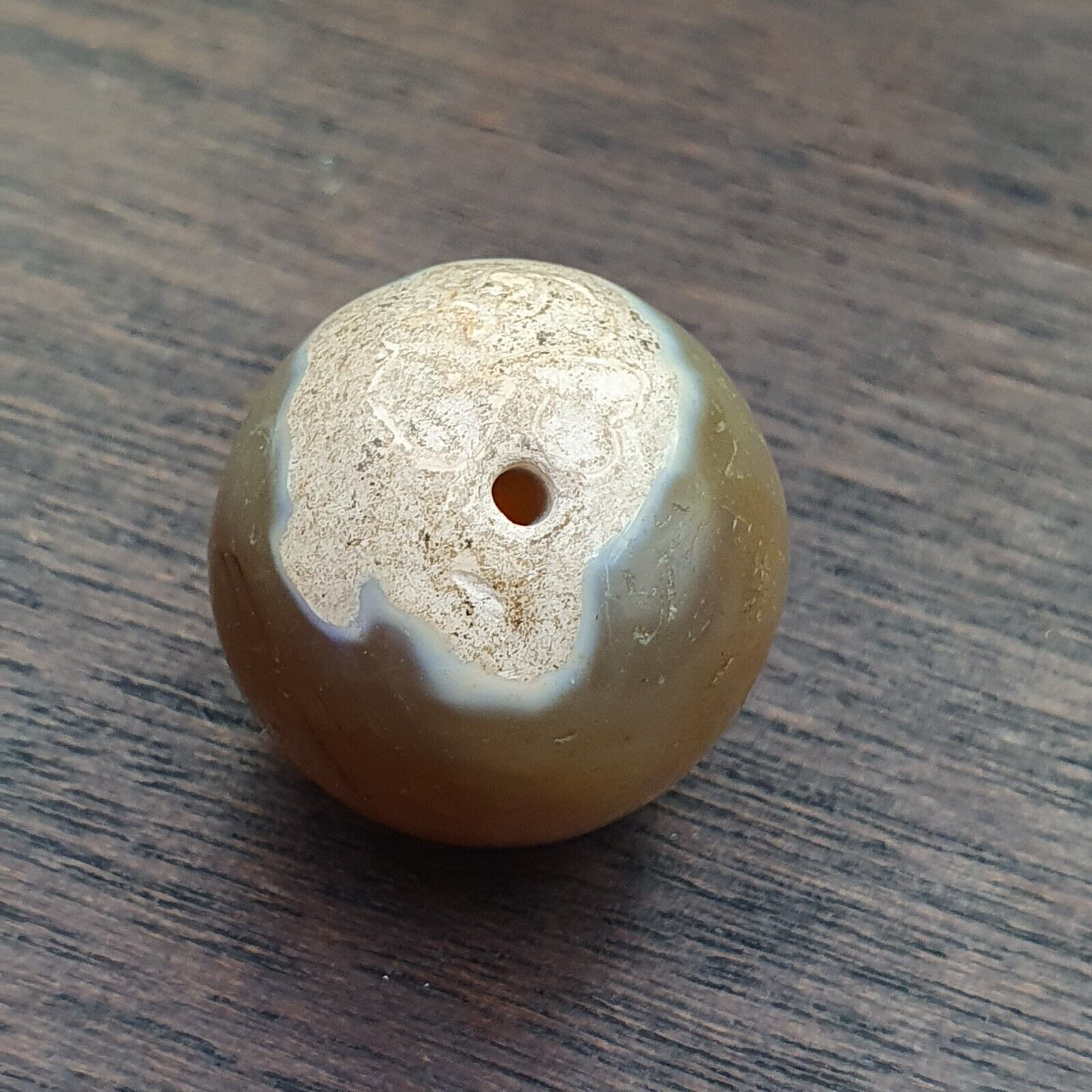 Antique Indo Tibetan Agate Beads, Soleimani Agate Bead Amulet 25mm
