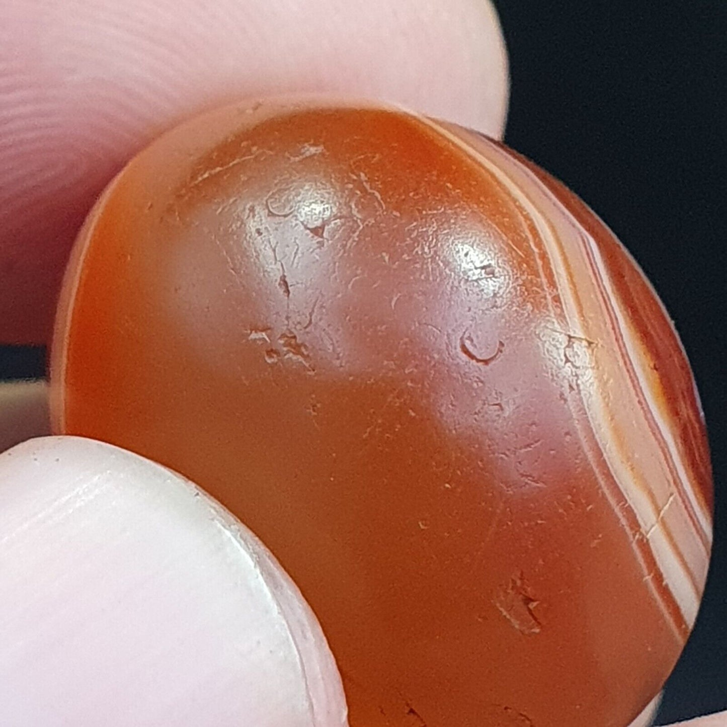 Seltenstes antikes Perlenamulett aus rotem Achat aus dem Himalaya