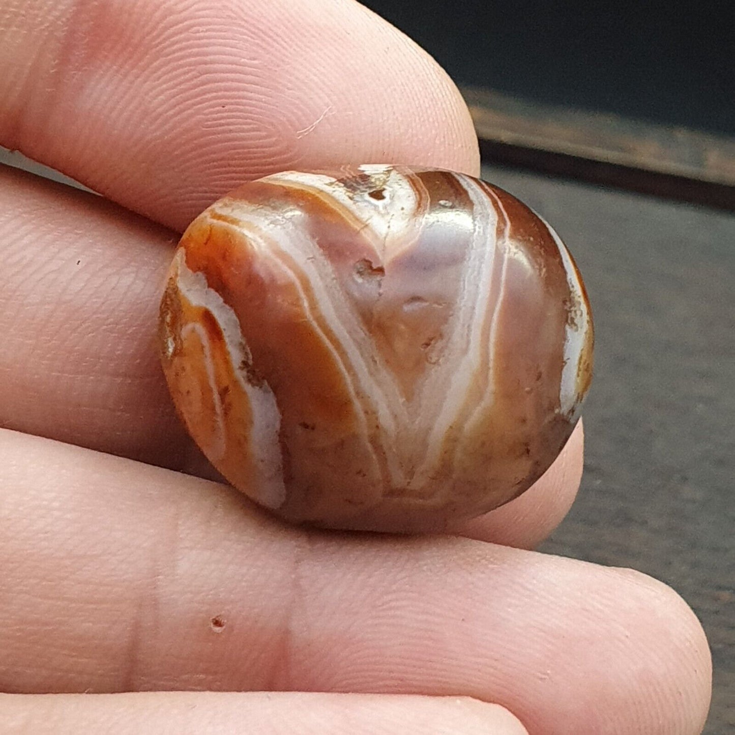 古董古代喜馬拉雅西藏紅瑪瑙石珠護身符 MDi 1
