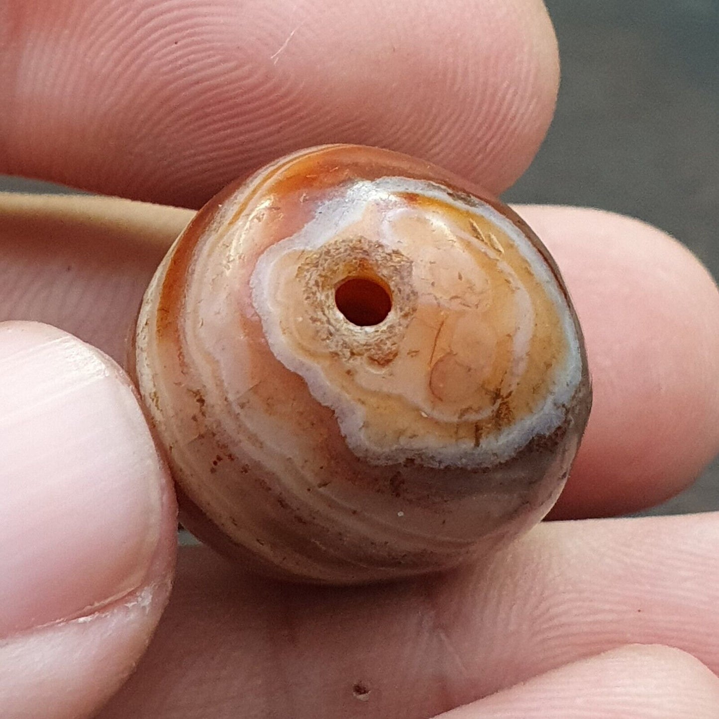 古董古代喜馬拉雅西藏紅瑪瑙石珠護身符 MDi 1
