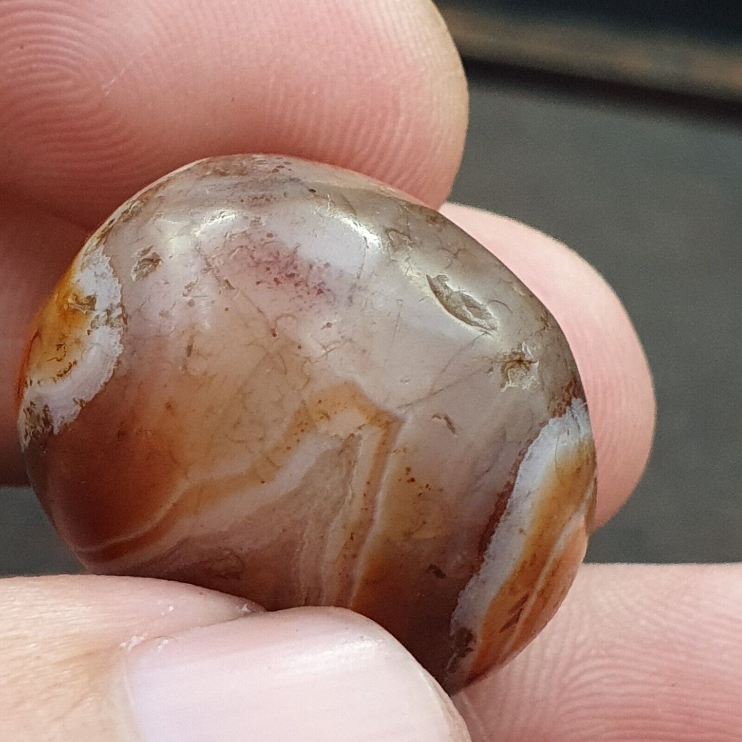 古董古代喜馬拉雅西藏紅瑪瑙石珠護身符 MDi 1