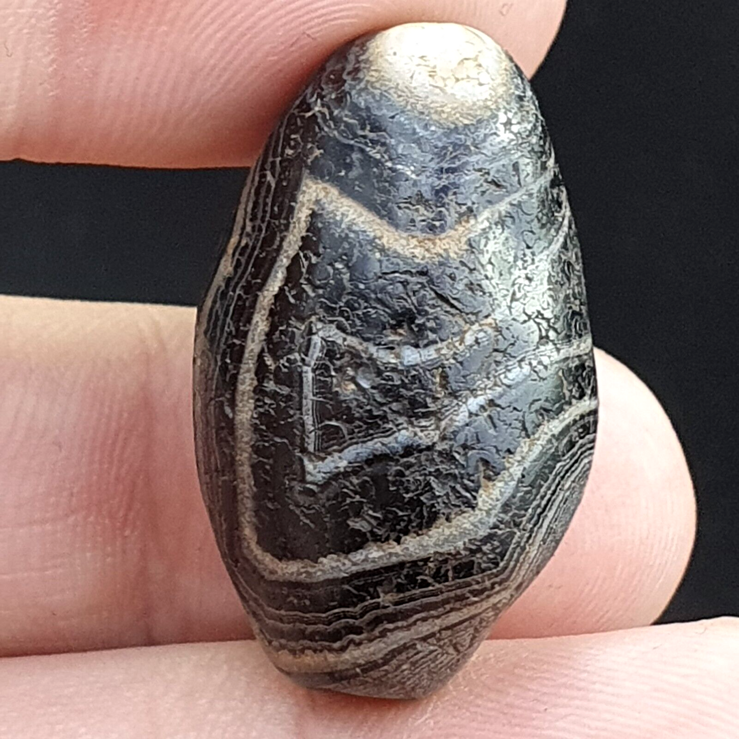 Suleimani Alte Perle Reine Augen Achat-Amulett aus dem Nahen Osten Religiöse Antiquitäten