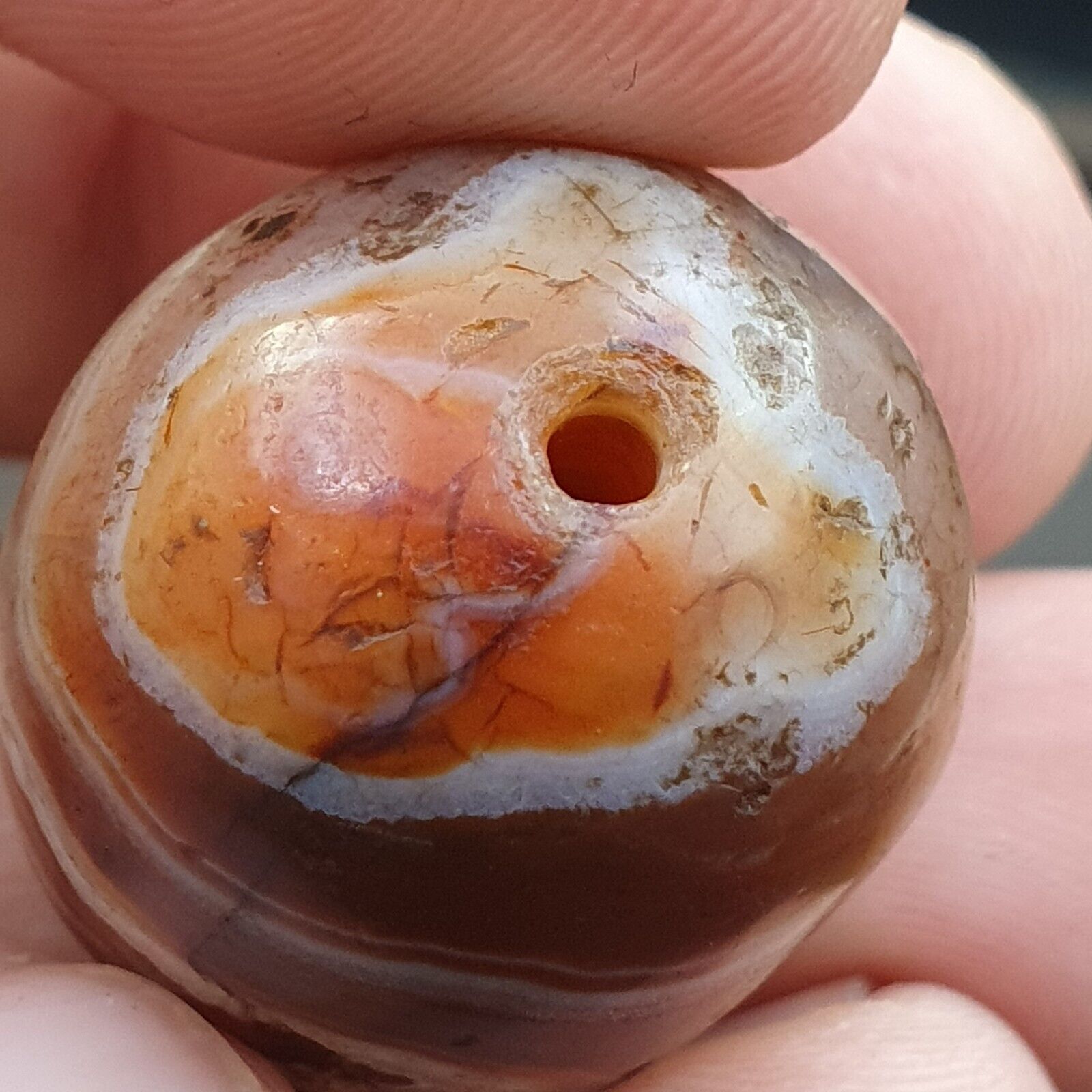 Antique Ancient Himalaya Tibetan Red Agate stone Bead Amulet  MDi 1
