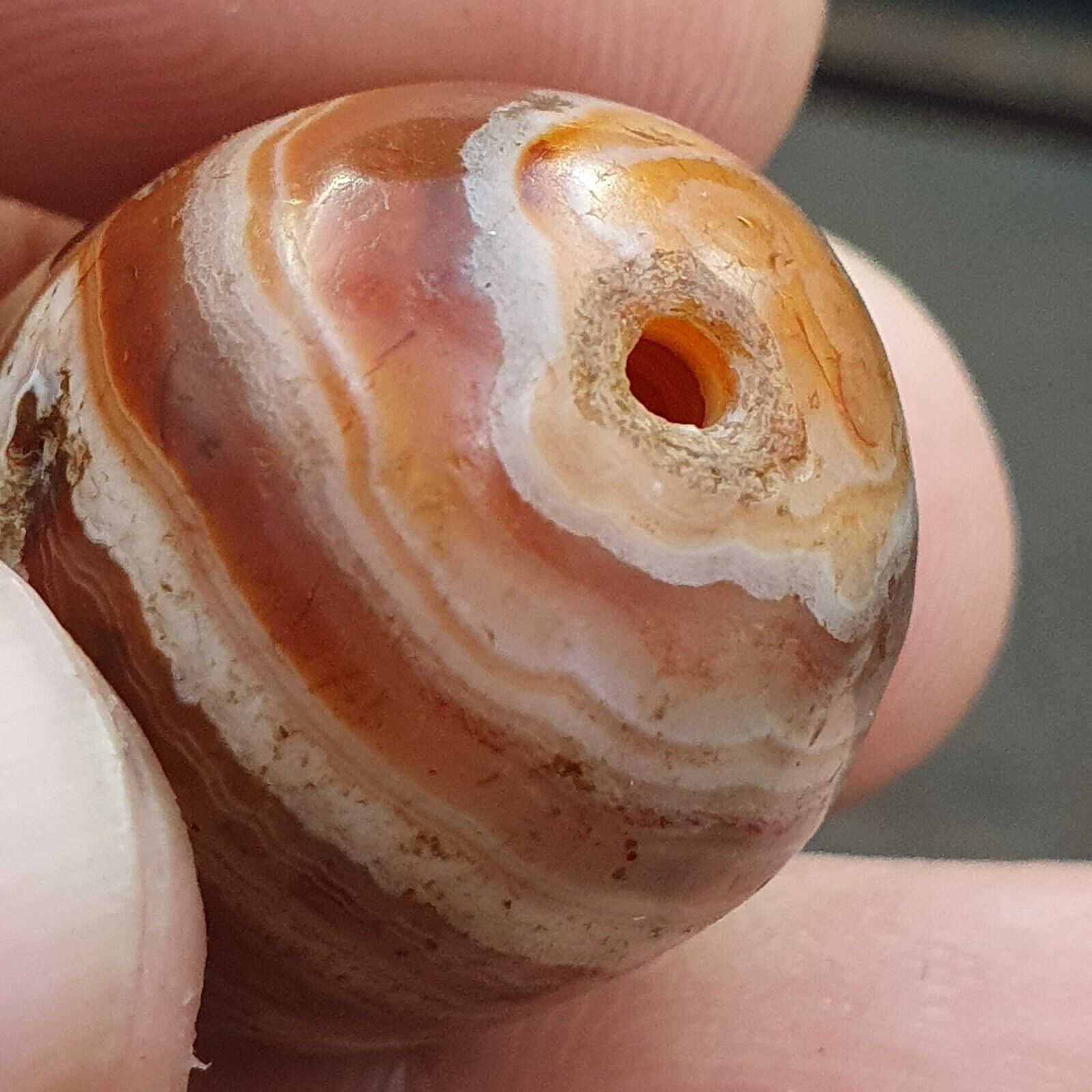 Antique Ancient Himalaya Tibetan Red Agate stone Bead Amulet  MDi 1