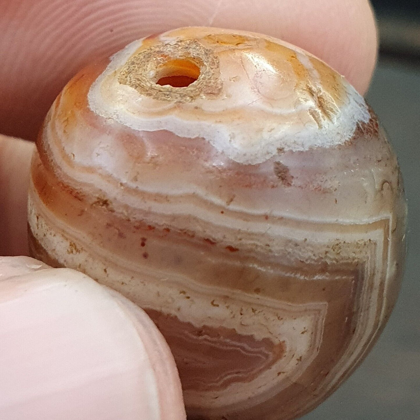 古董古代喜馬拉雅西藏紅瑪瑙石珠護身符 MDi 1