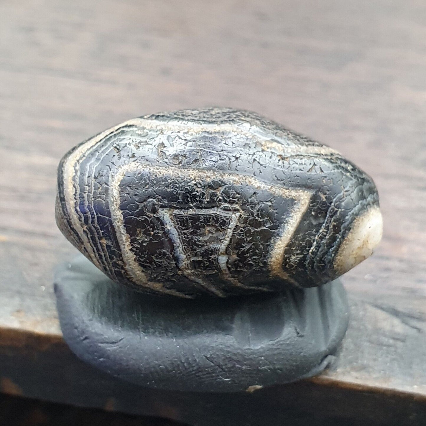 Suleimani Alte Perle Reine Augen Achat-Amulett aus dem Nahen Osten Religiöse Antiquitäten