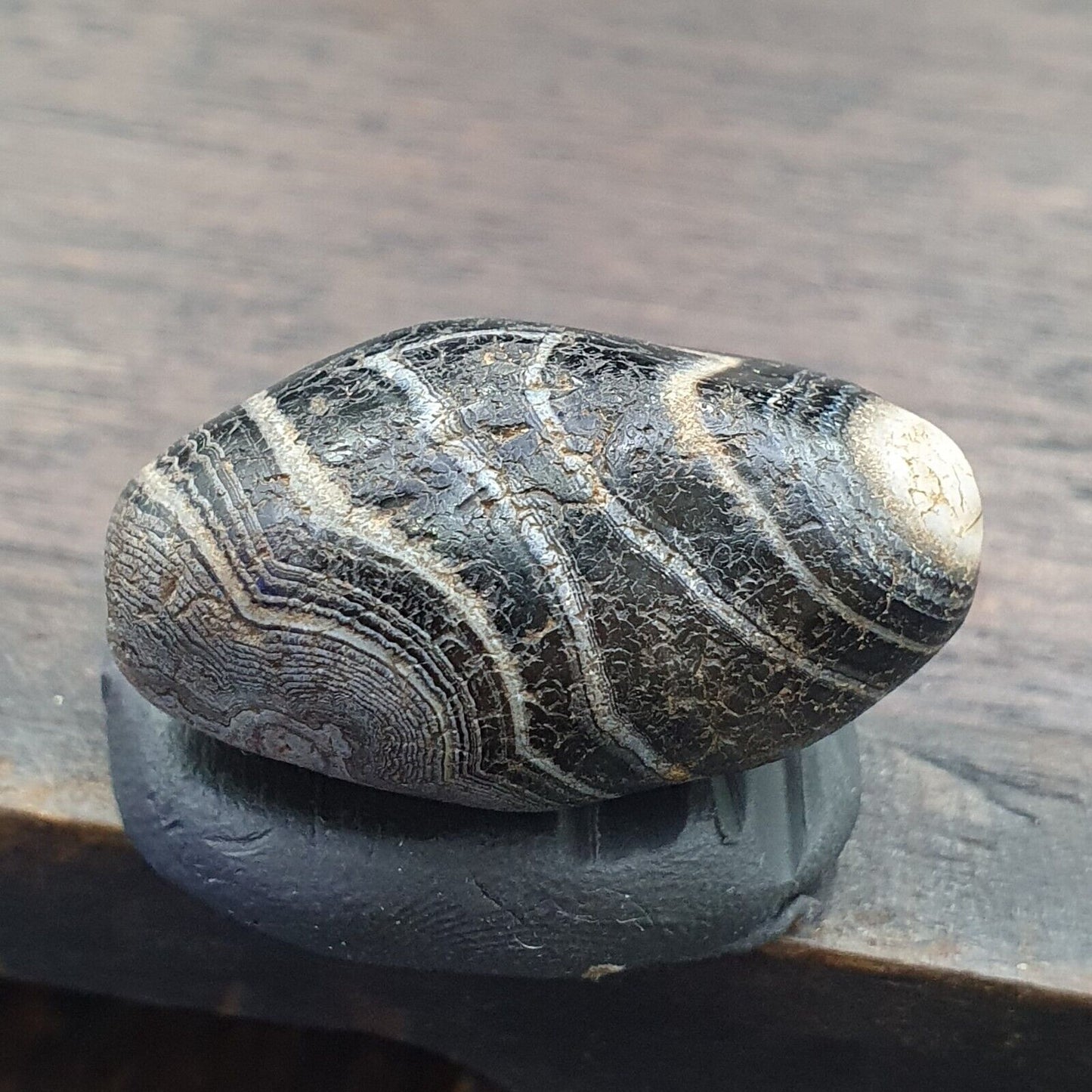 Suleimani Alte Perle Reine Augen Achat-Amulett aus dem Nahen Osten Religiöse Antiquitäten