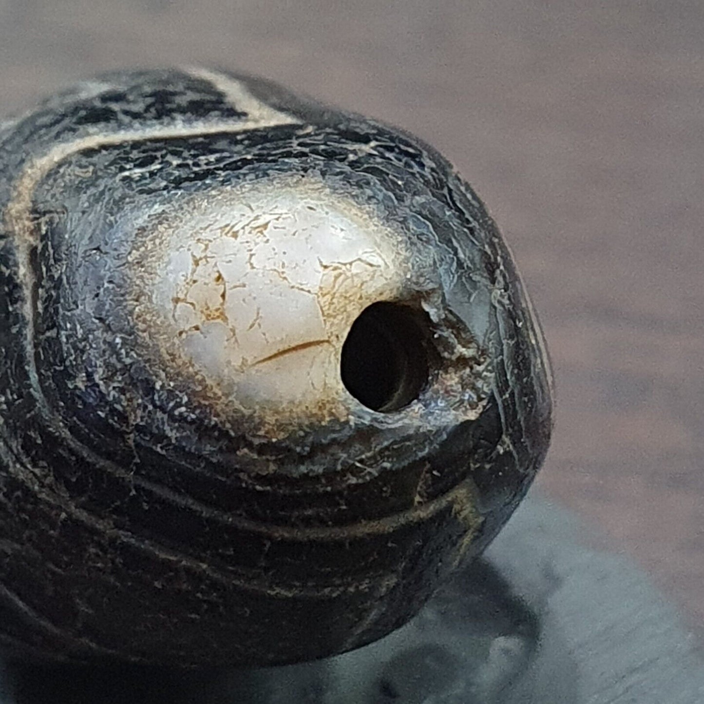 Suleimani Alte Perle Reine Augen Achat-Amulett aus dem Nahen Osten Religiöse Antiquitäten