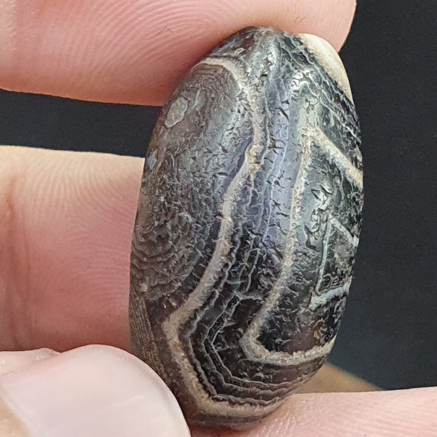 Suleimani Alte Perle Reine Augen Achat-Amulett aus dem Nahen Osten Religiöse Antiquitäten