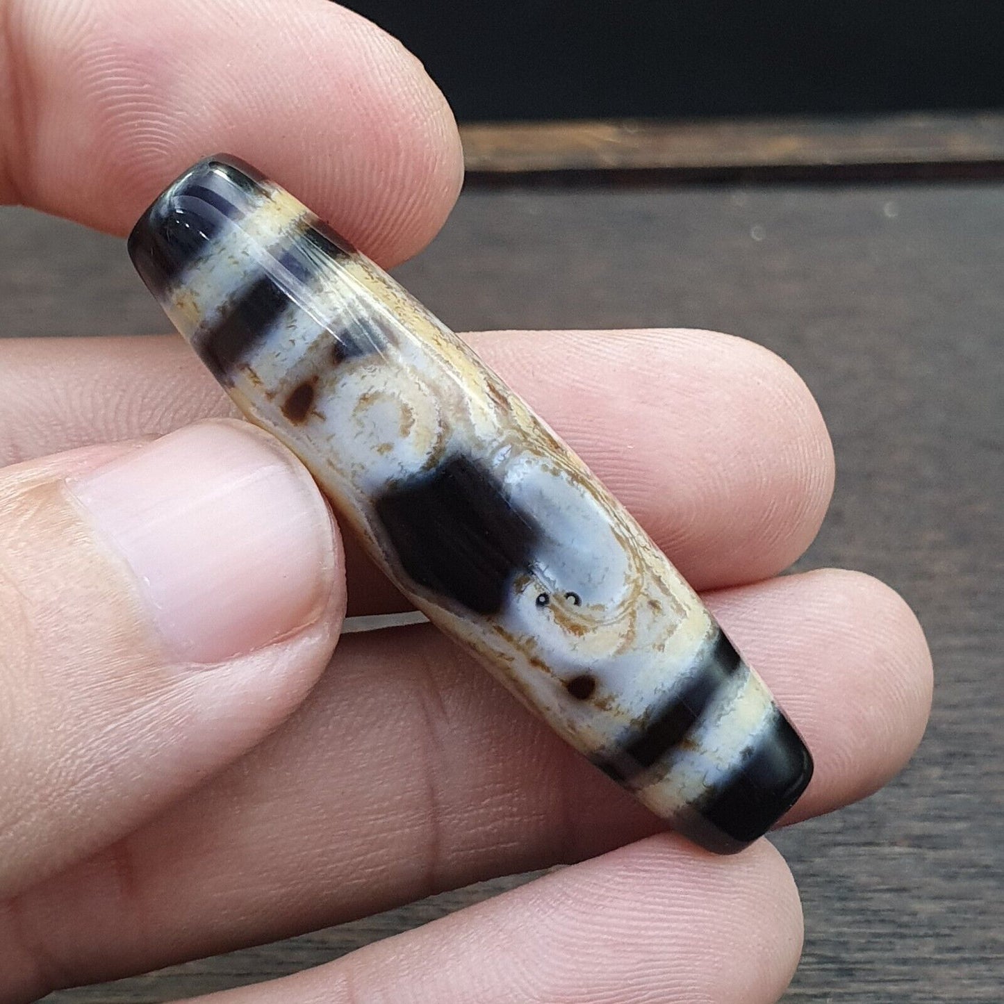 西藏瑪瑙眼石天珠護身符