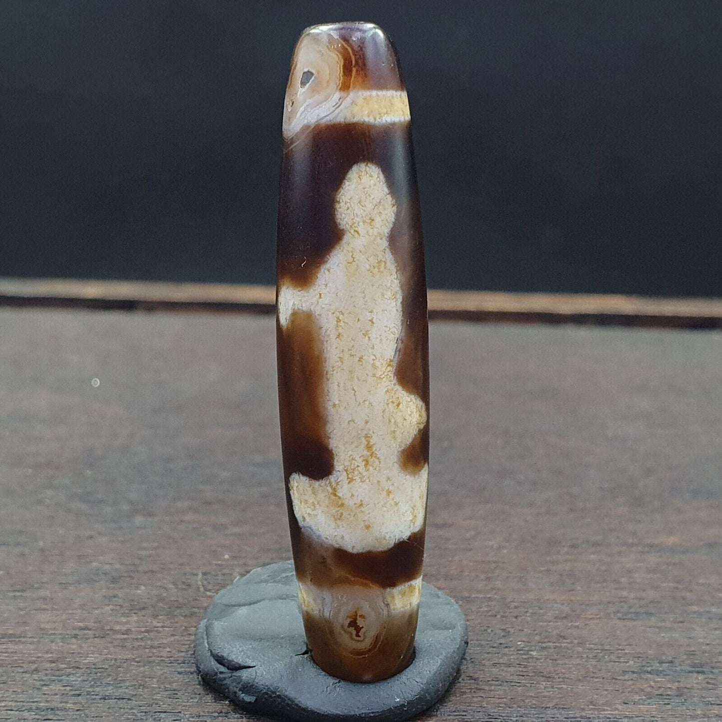 Tibetisches Achatstein-Dzi-Perlen-Amulett 