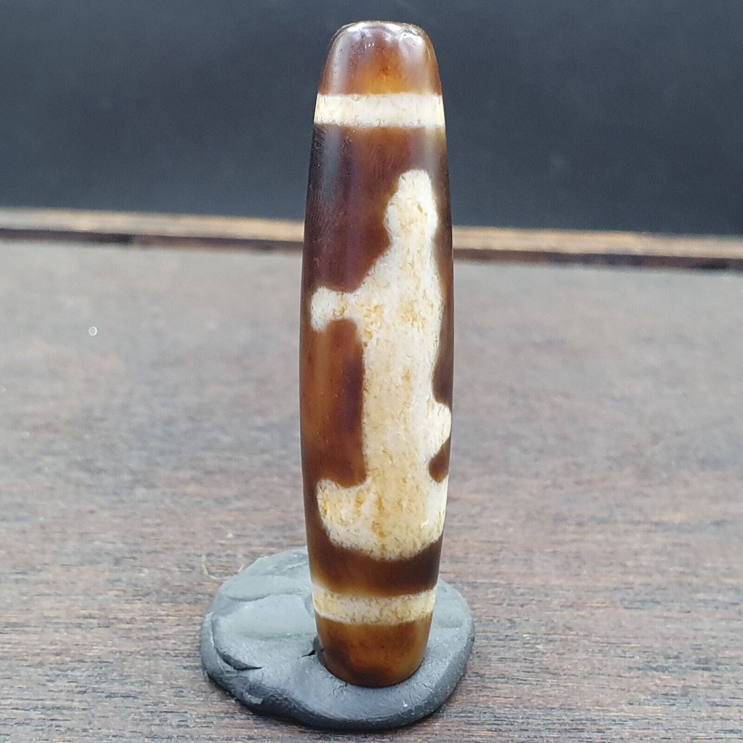 Tibetisches Achatstein-Dzi-Perlen-Amulett 