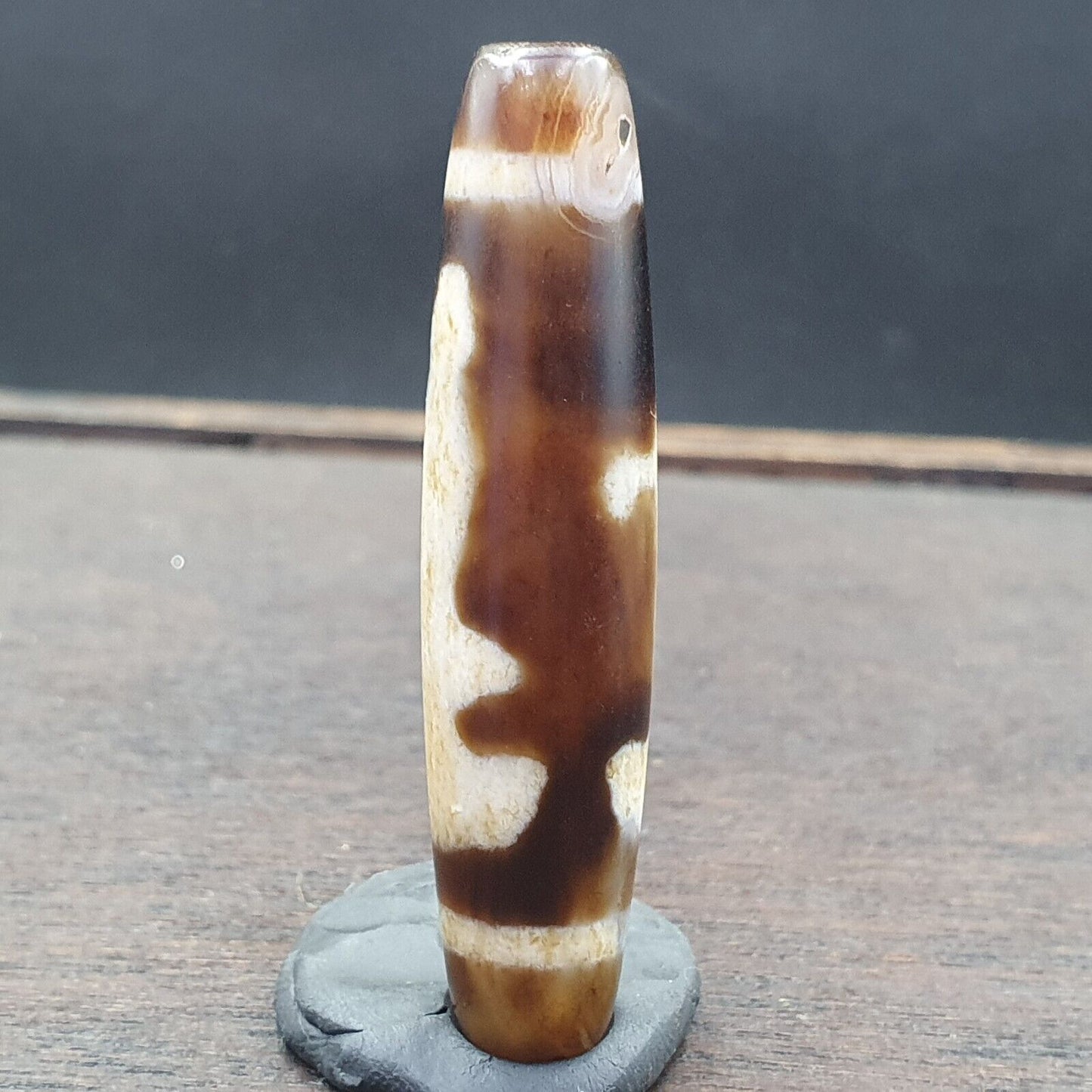 Tibetisches Achatstein-Dzi-Perlen-Amulett 