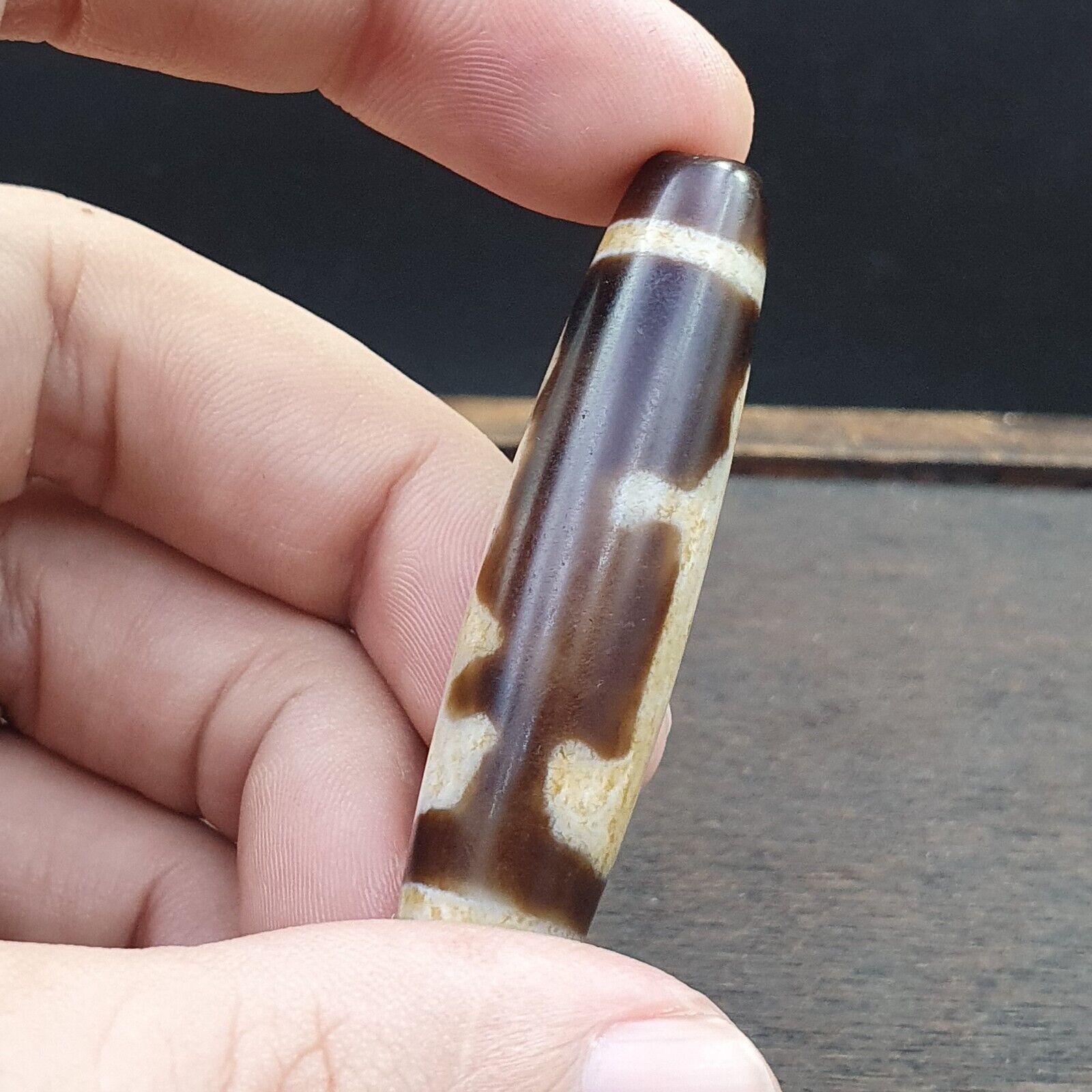 Tibetan Agate stone Dzi Bead Amulet