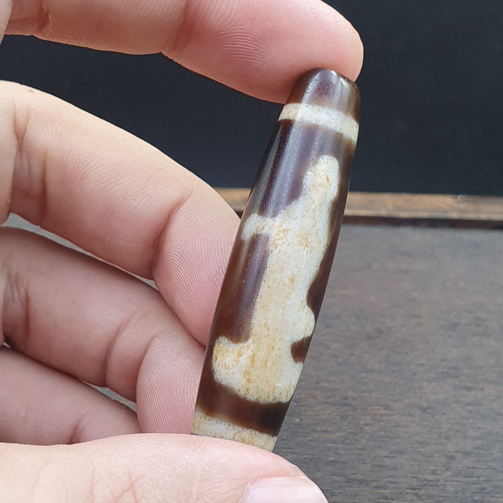 Tibetan Agate stone Dzi Bead Amulet