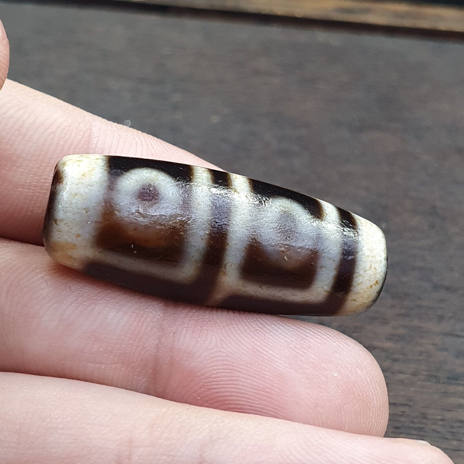 Agate Old Indo Tibetan Agate 4 Eye in eye Agate stone Dzi Decorated Bead Amulet