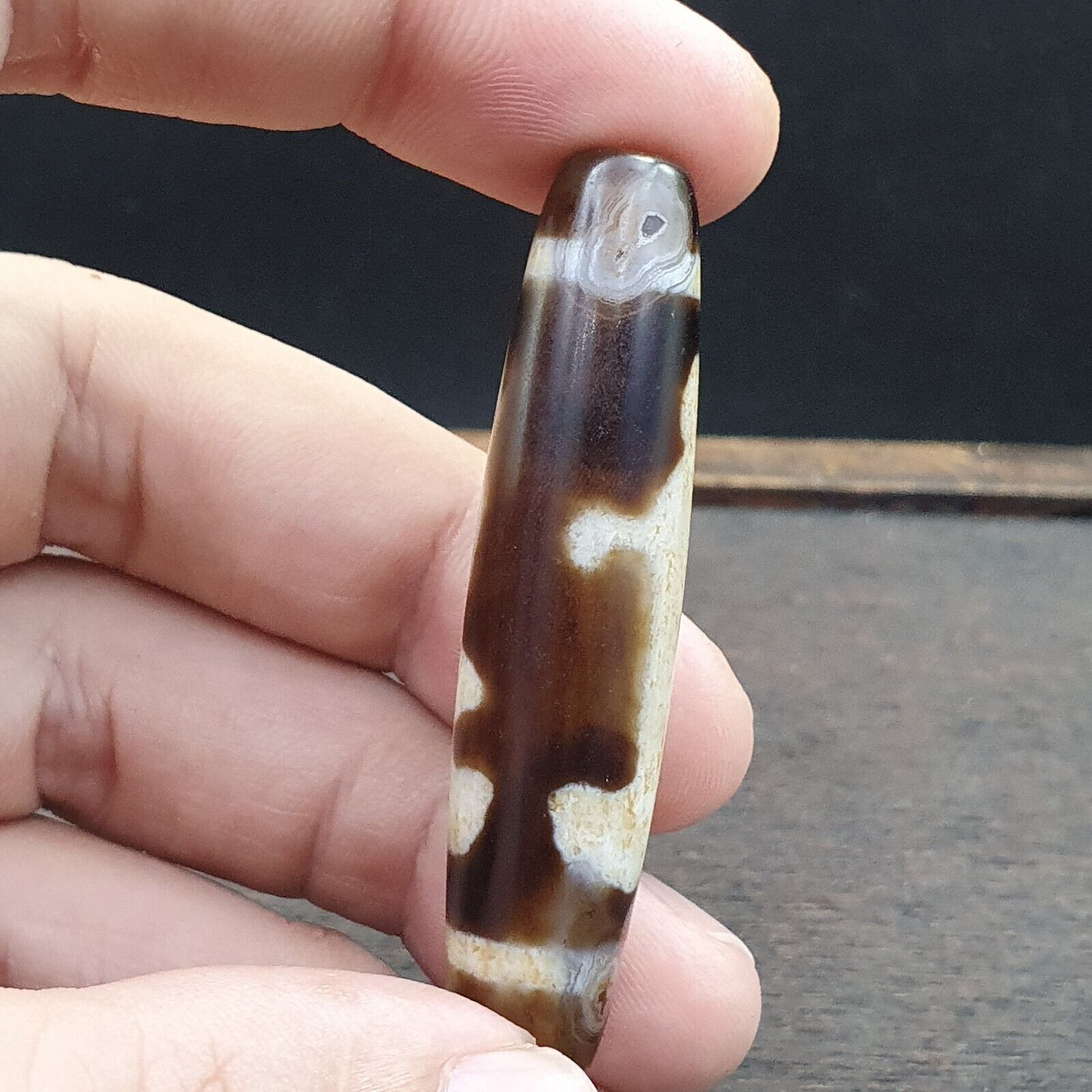 Tibetan Agate stone Dzi Bead Amulet
