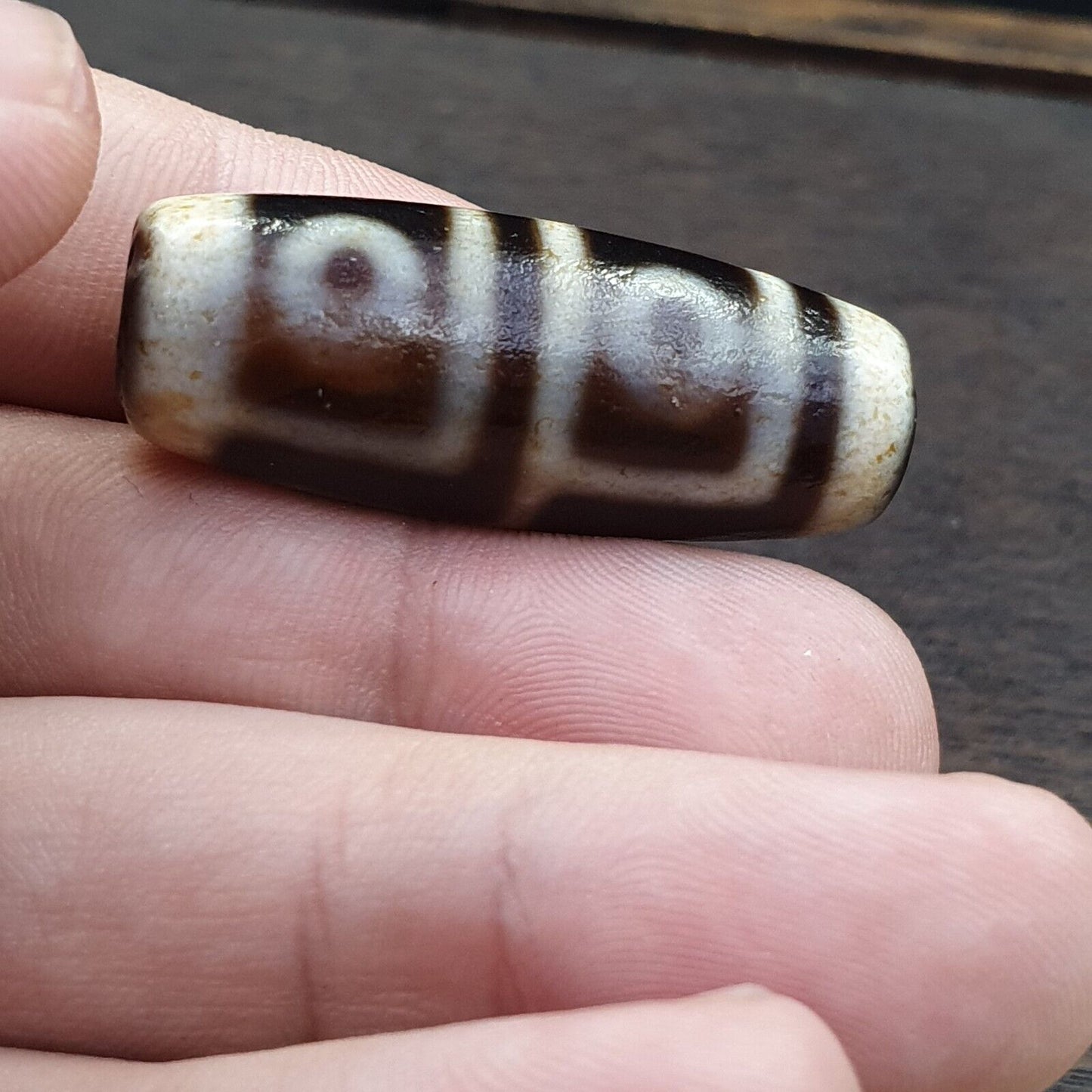 瑪瑙 老印度西藏瑪瑙 4 眼中眼瑪瑙石天珠裝飾珠護身符