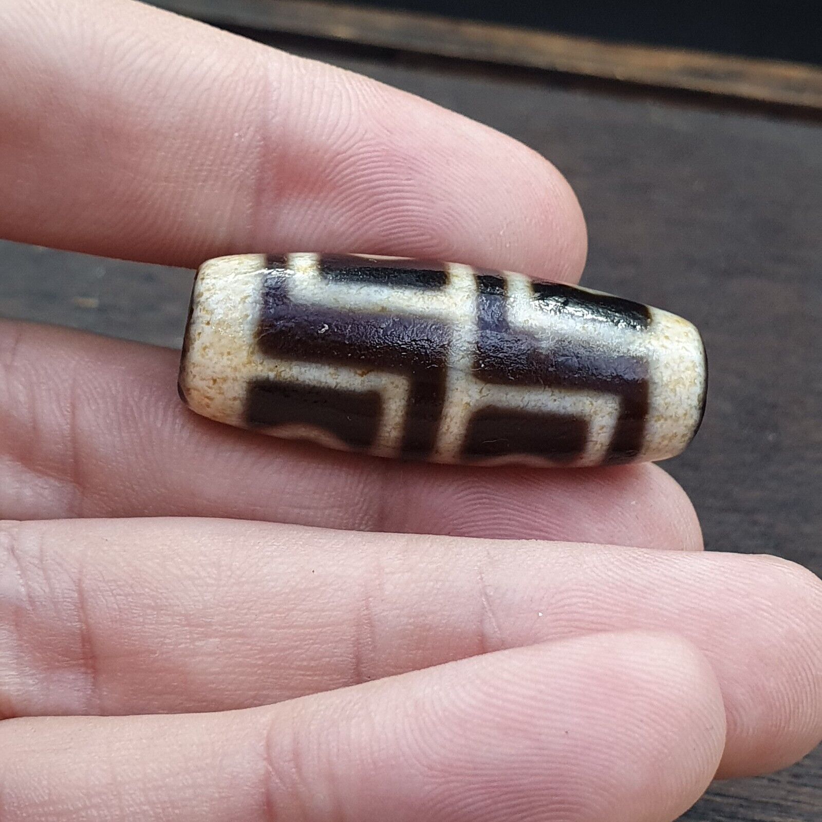 Agate Old Indo Tibetan Agate 4 Eye in eye Agate stone Dzi Decorated Bead Amulet