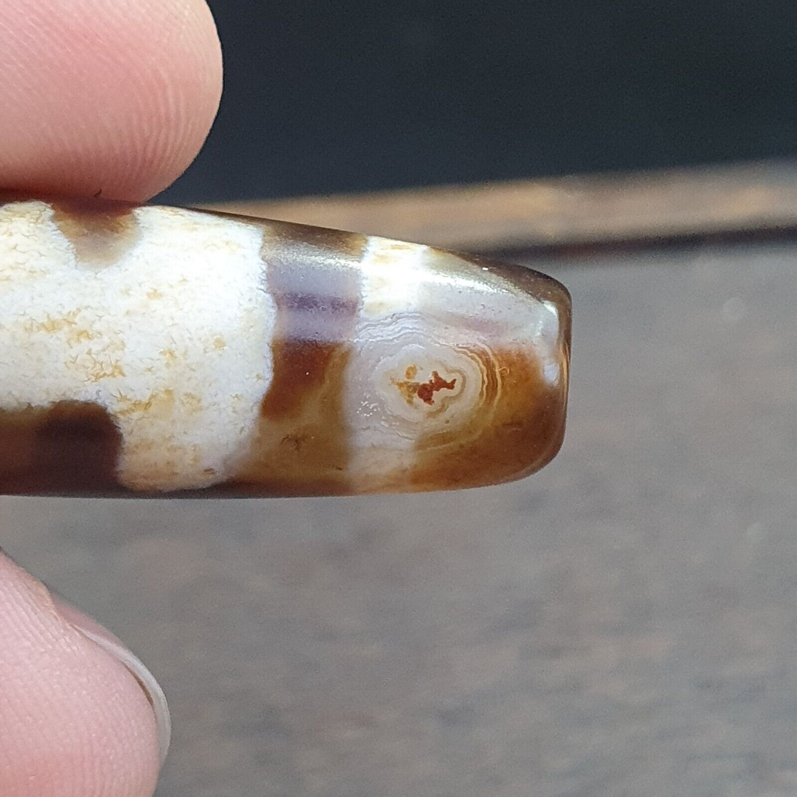 Tibetan Agate stone Dzi Bead Amulet