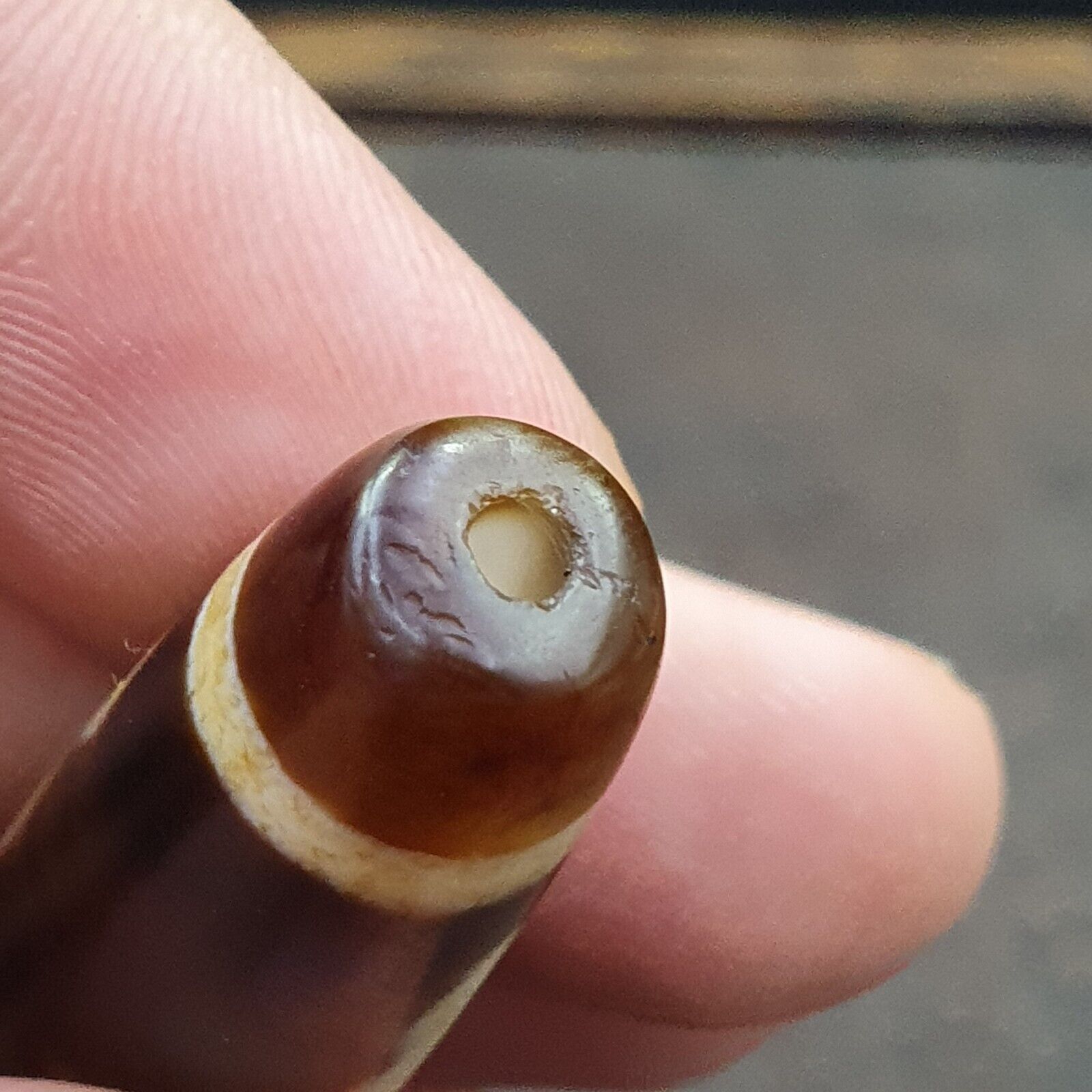 Tibetan Agate stone Dzi Bead Amulet