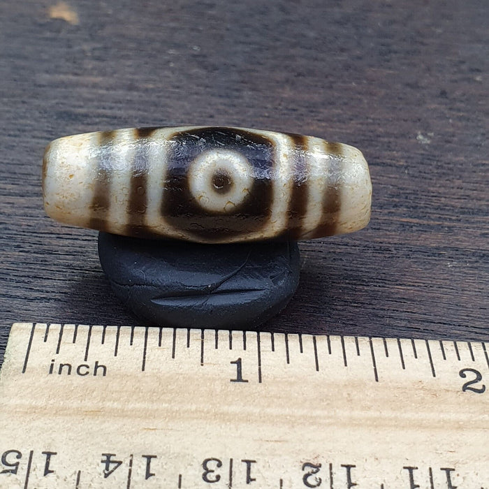 Agate Old Indo Tibetan Agate 3 Eye Agate Stone Dzi Decorated Bead Amulet