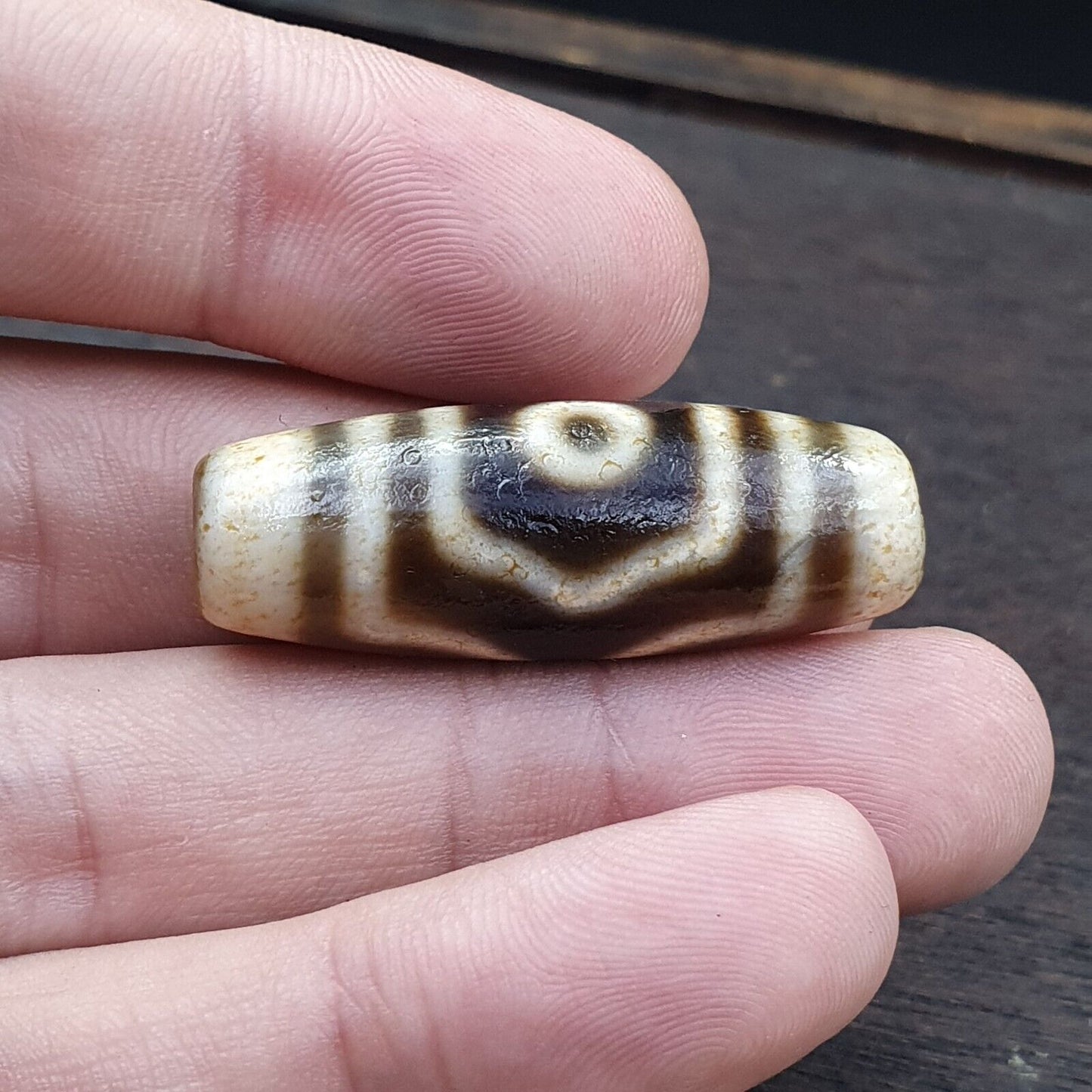 瑪瑙 老印度西藏瑪瑙 3 眼瑪瑙石天珠裝飾珠護身符