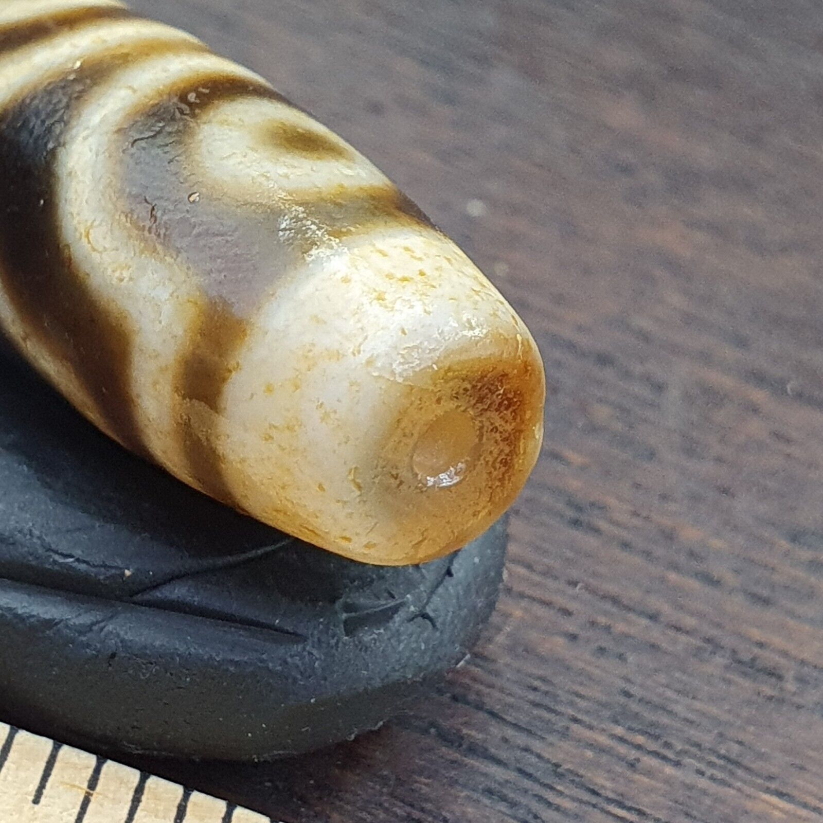 Agate Old Indo Tibetan Agate 3 Eye Agate stone Dzi Decorated Bead Amulet