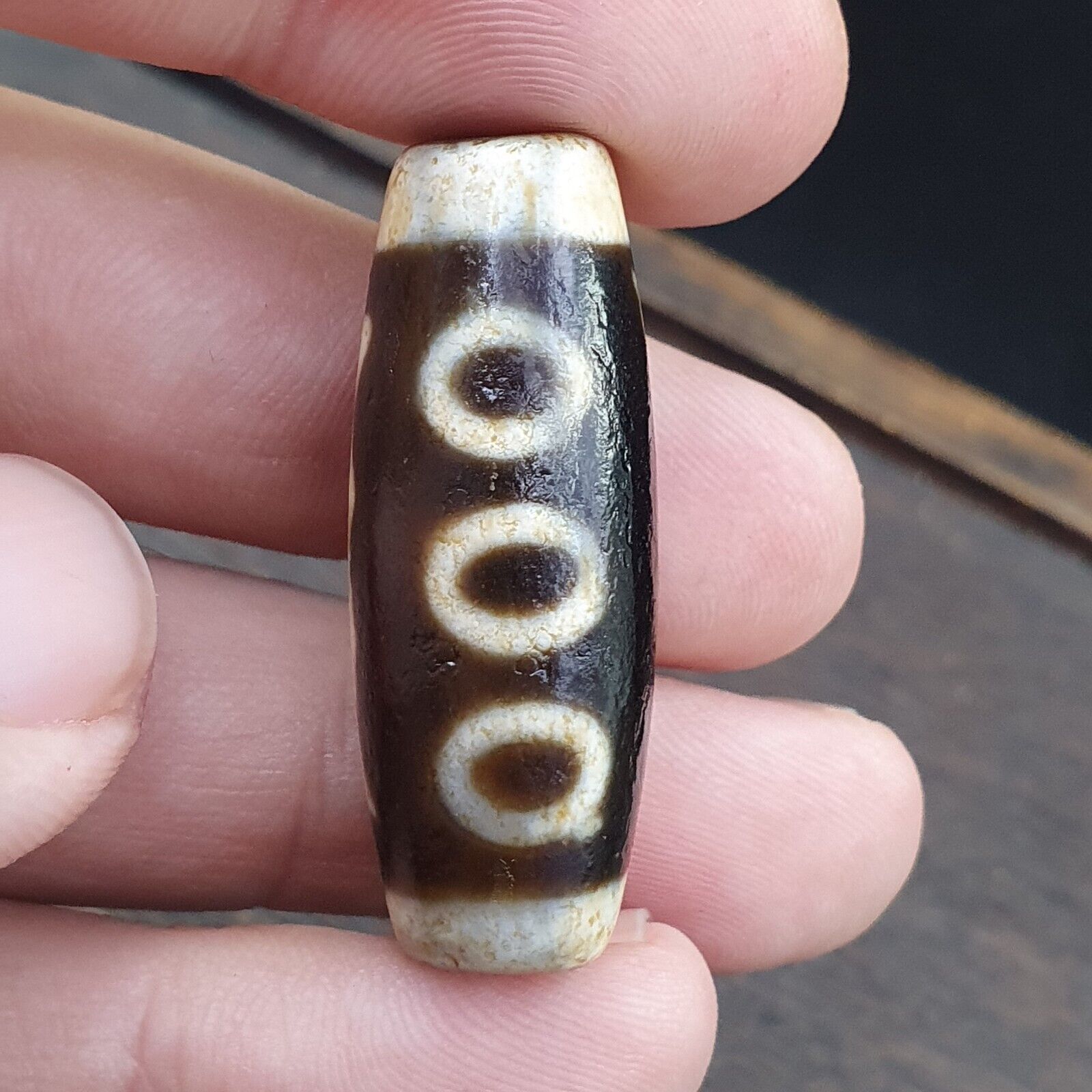 Agate Old Indo Tibetan Agate 5 Eye Agate stone Dzi Decorated Bead Amulet