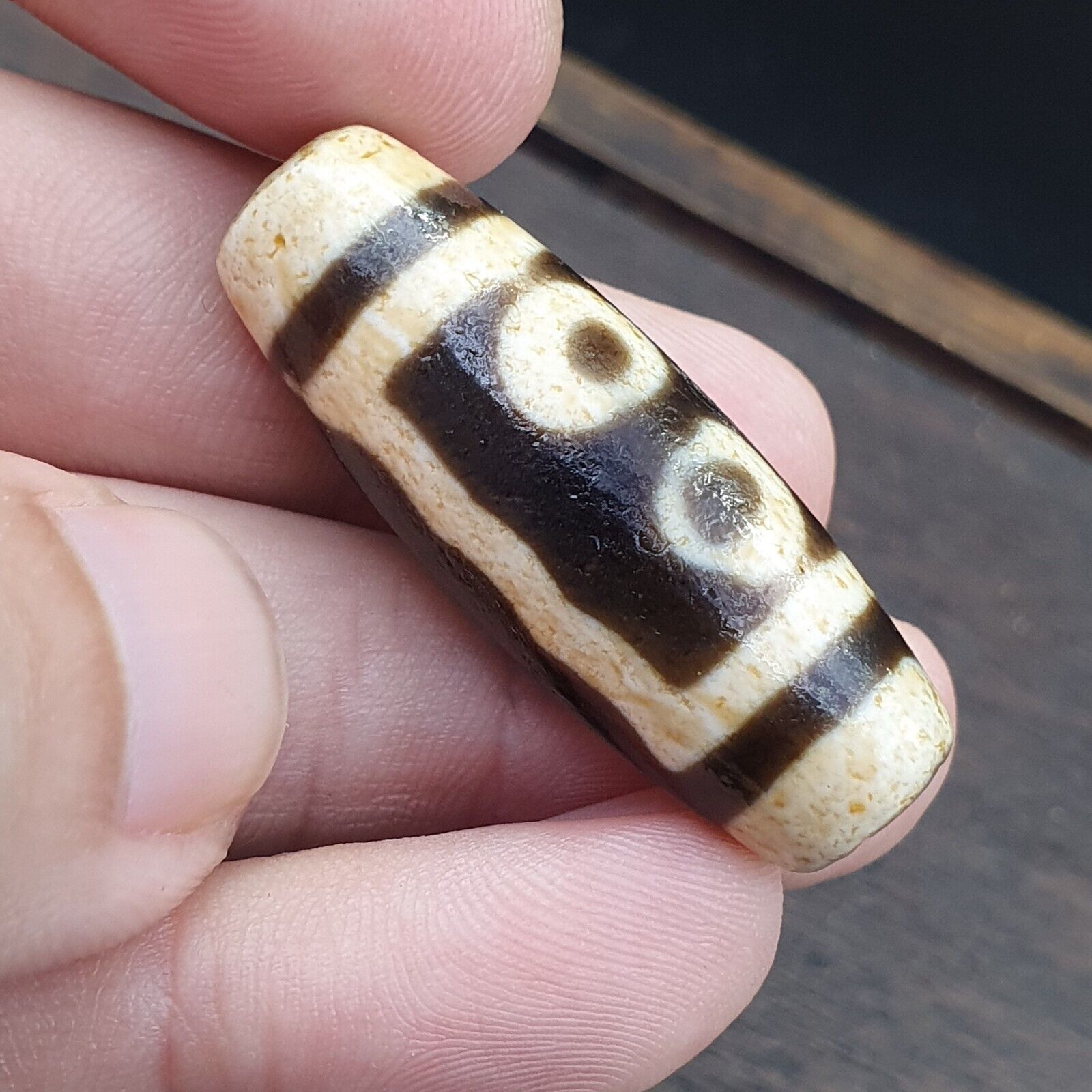 Agate Old Indo Tibetan Agate 5 Eye Agate stone Dzi Decorated Bead Amulet