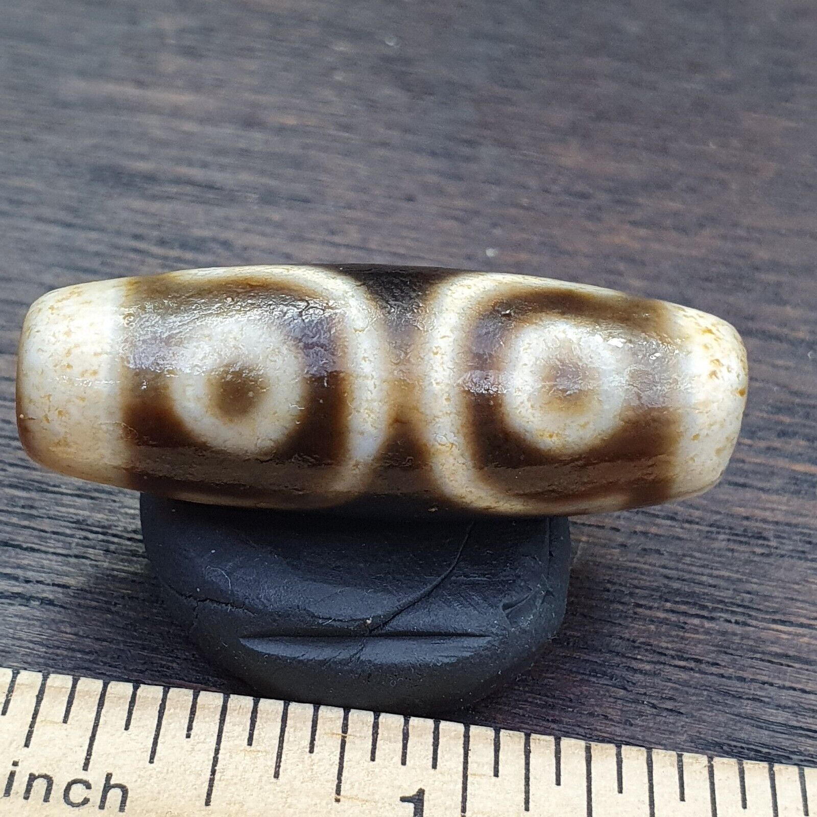 Agate Old Indo Tibetan Agate 3 Eye Agate stone Dzi Decorated Bead Amulet