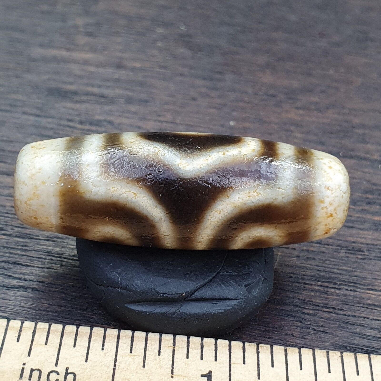Agate Old Indo Tibetan Agate 3 Eye Agate stone Dzi Decorated Bead Amulet